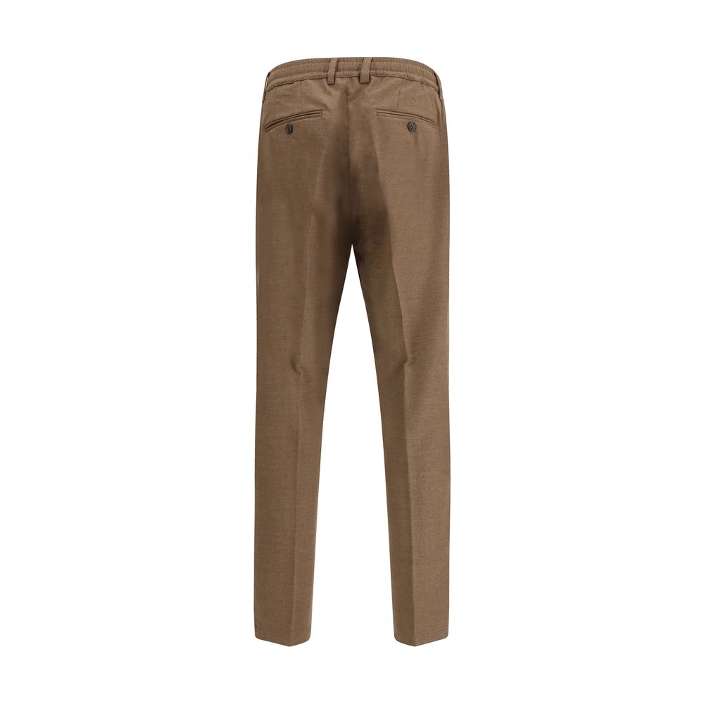 Cruna Brown Fleece Wool Casual Pants | Regal Royce