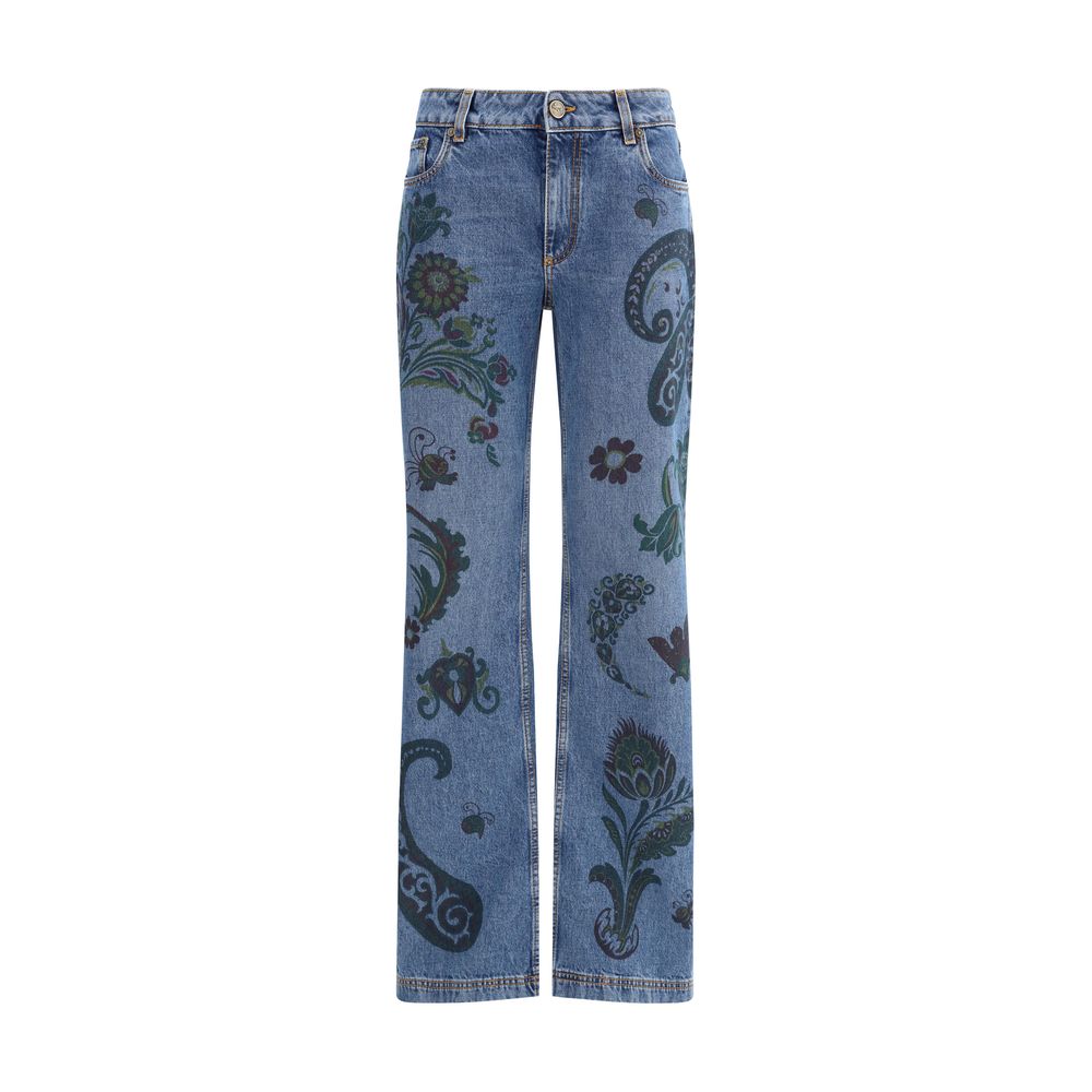 Etro Blue Cotton Flared Jeans | Regal Royce