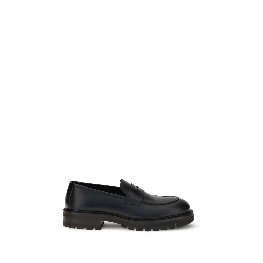 Ferragamo Black Rubber Slip-On Loafers | Regal Royce