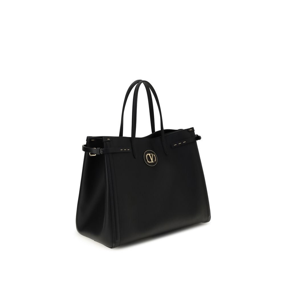Valentino Garavani Black Calf Leather Bos Taurus Handbag | Regal Royce