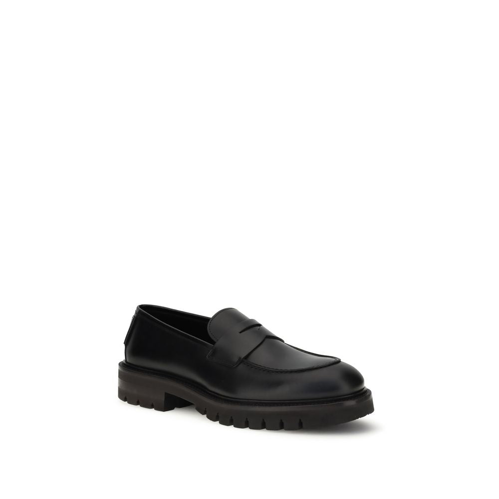 Ferragamo Black Rubber Slip-On Loafers | Regal Royce