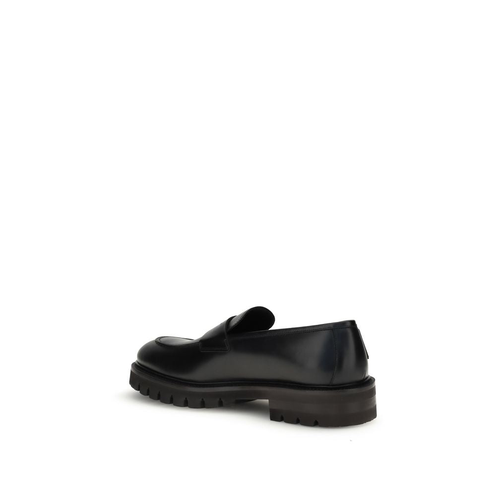 Ferragamo Black Rubber Slip-On Loafers | Regal Royce