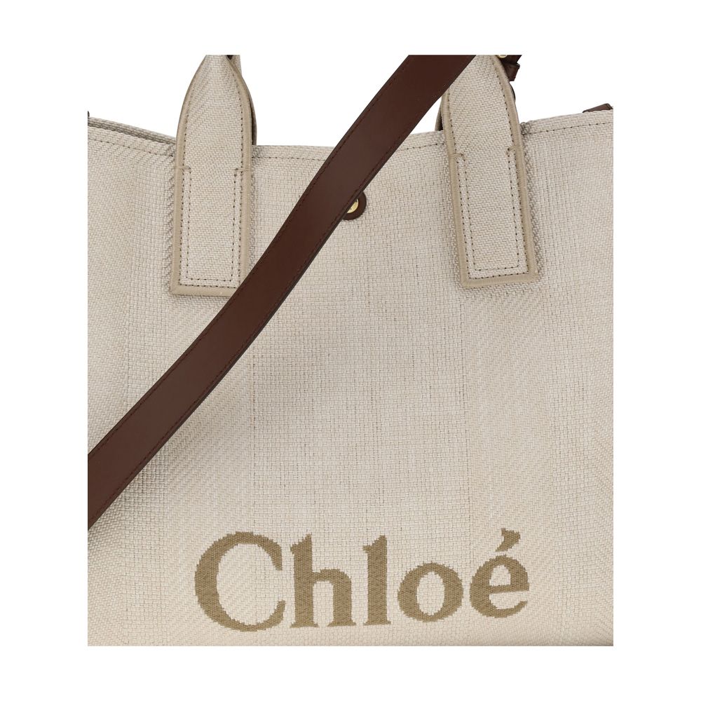 Chloé Beige Cotton Shoulder Bag | Regal Royce