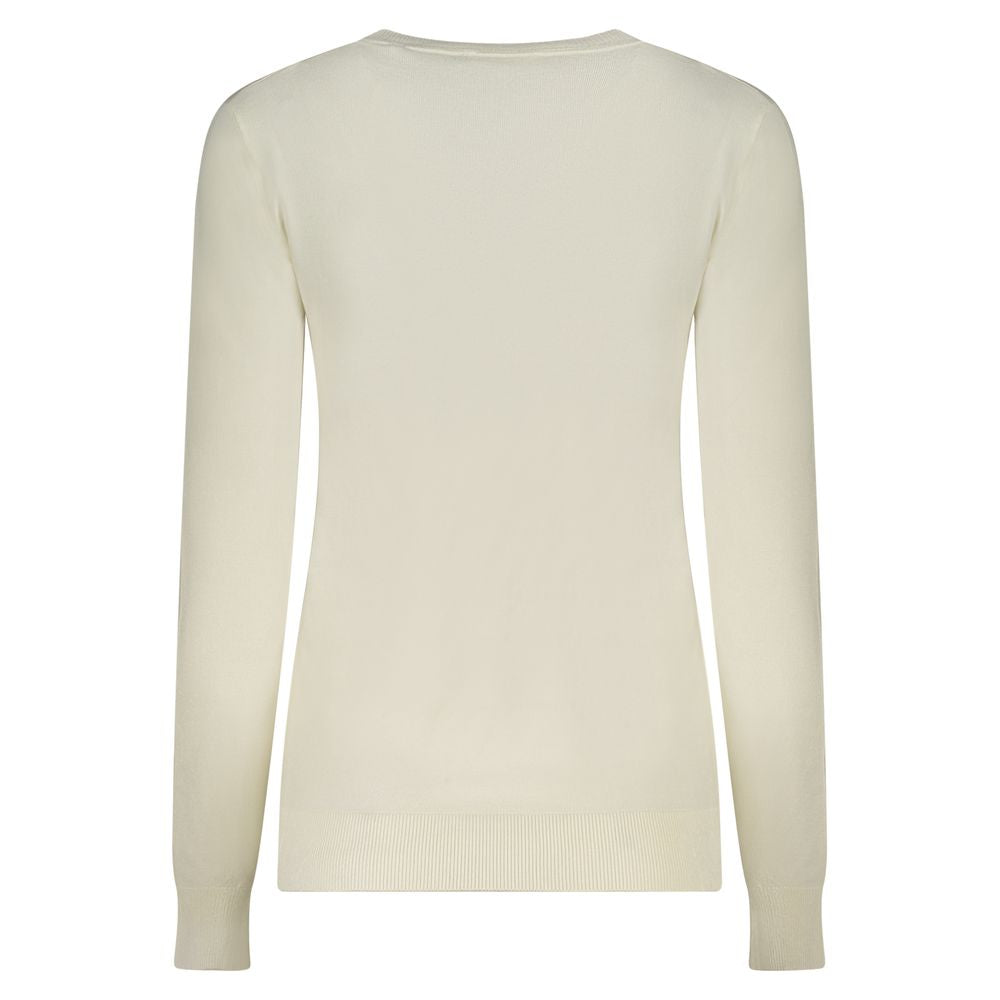 Guess Jeans Bianco Viscosa Women's Long-Sleeved T-Shirt | Regal Royce