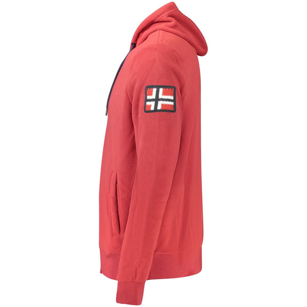 Norway 1963 Red Polyester Men's Hooded Sweatshirt | Regal Royce