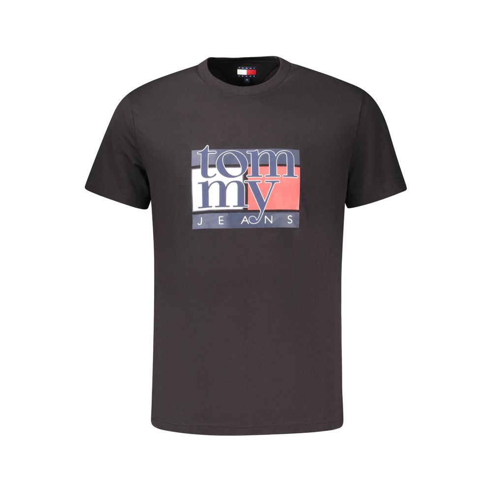 Tommy Hilfiger Black Cotton Men T-Shirt | Regal Royce
