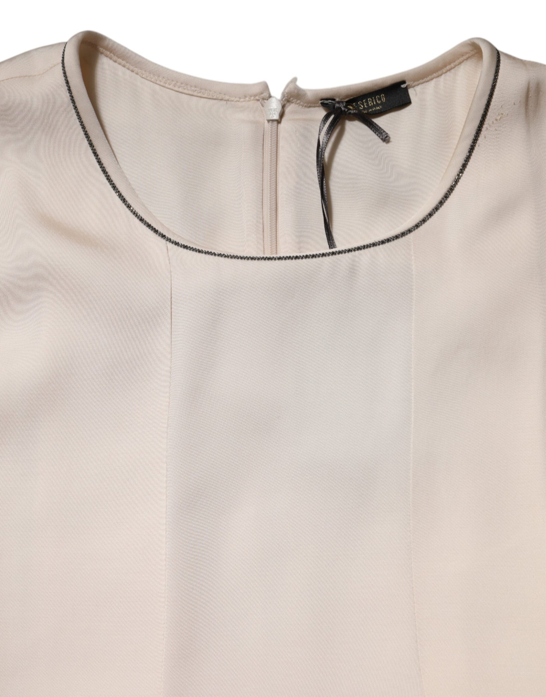 Peserico Beige Viscose Pleated Sleeveless Long Maxi Dress | Regal Royce