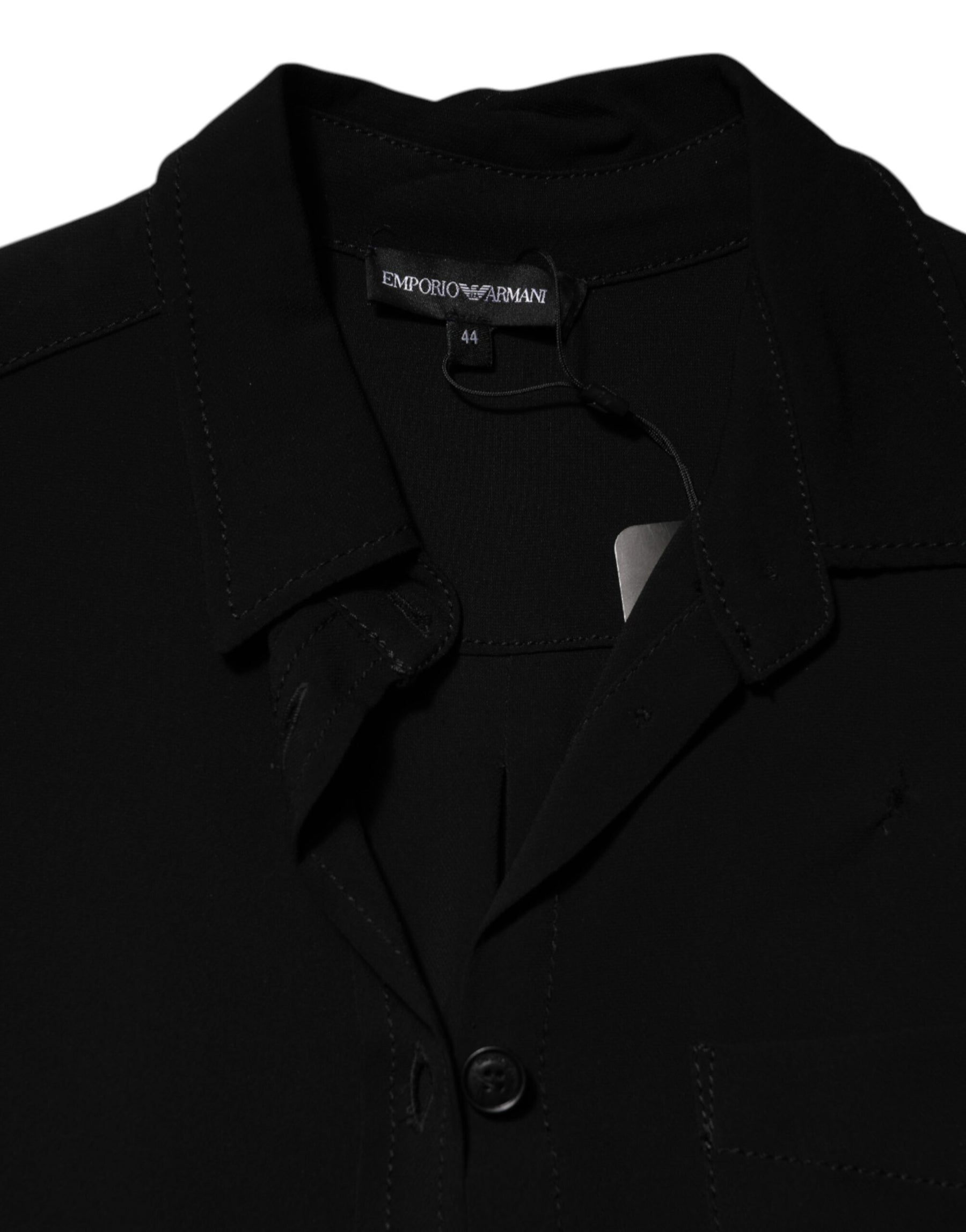 Emporio Armani Black Viscose Blend Shirt Style Belted  Dress | Regal Royce