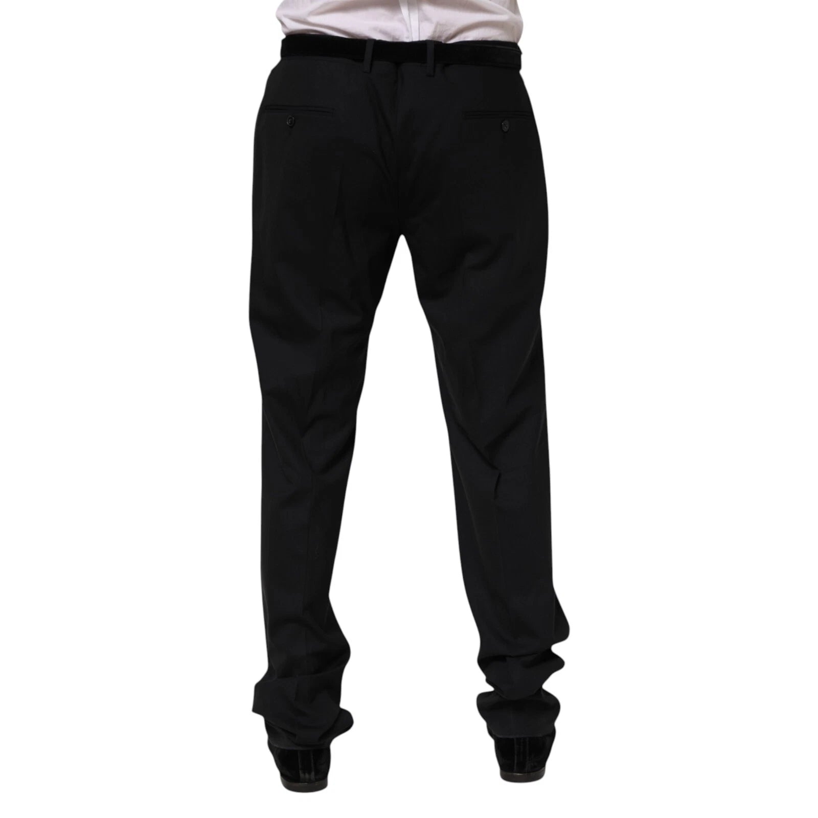 Dolce & Gabbana Black Wool Formal Dress Men Trousers Pants