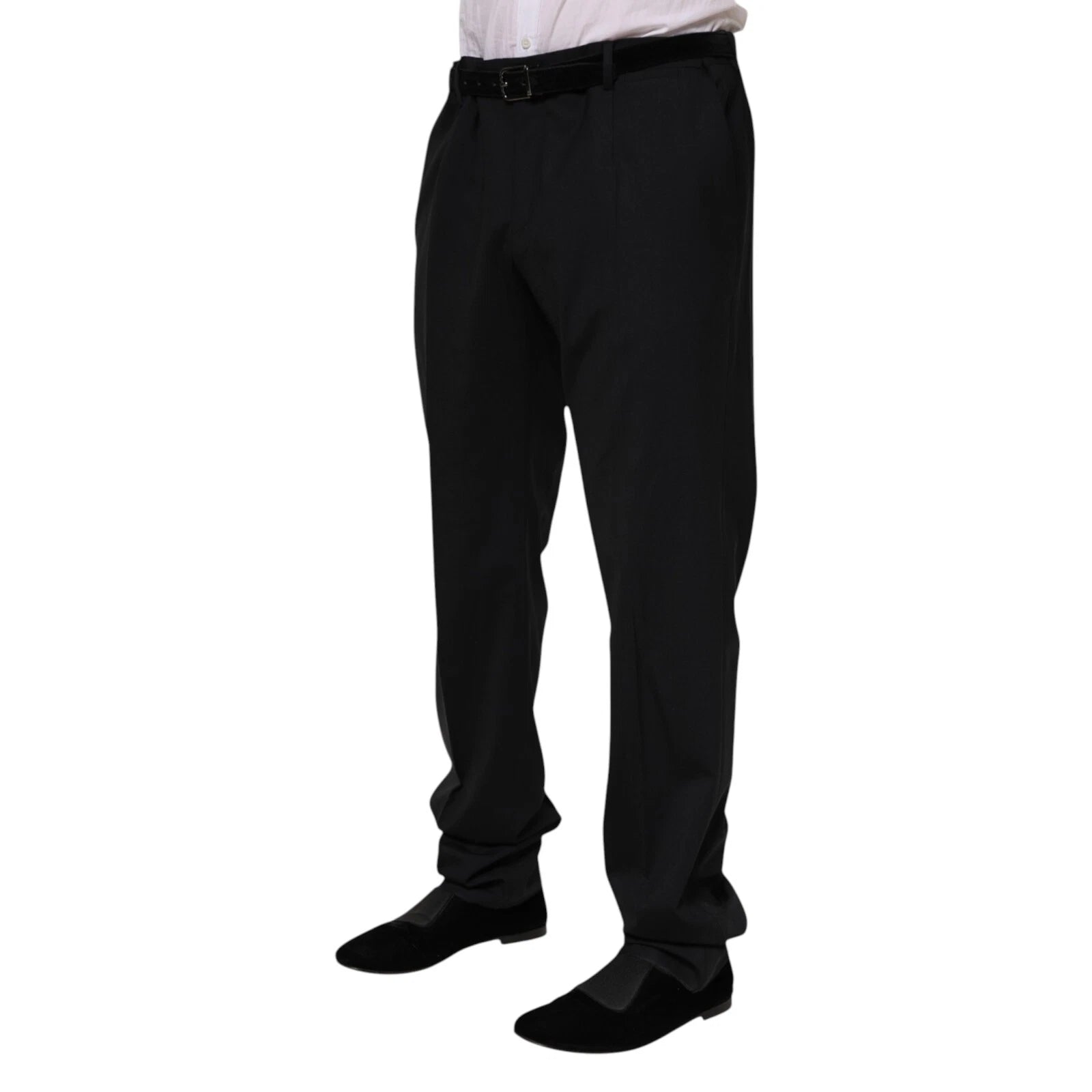 Dolce & Gabbana Black Wool Formal Dress Men Trousers Pants | Regal Royce