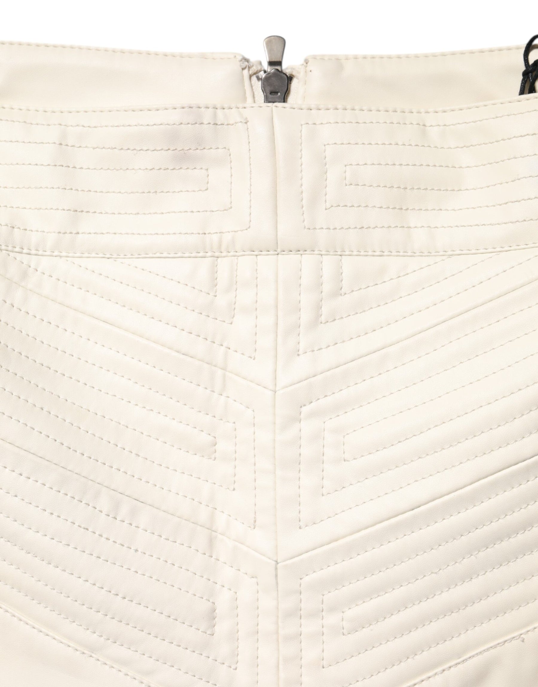 Guess Beige Faux Leather Quilted Mini High Waist Women  Skirt | Regal Royce