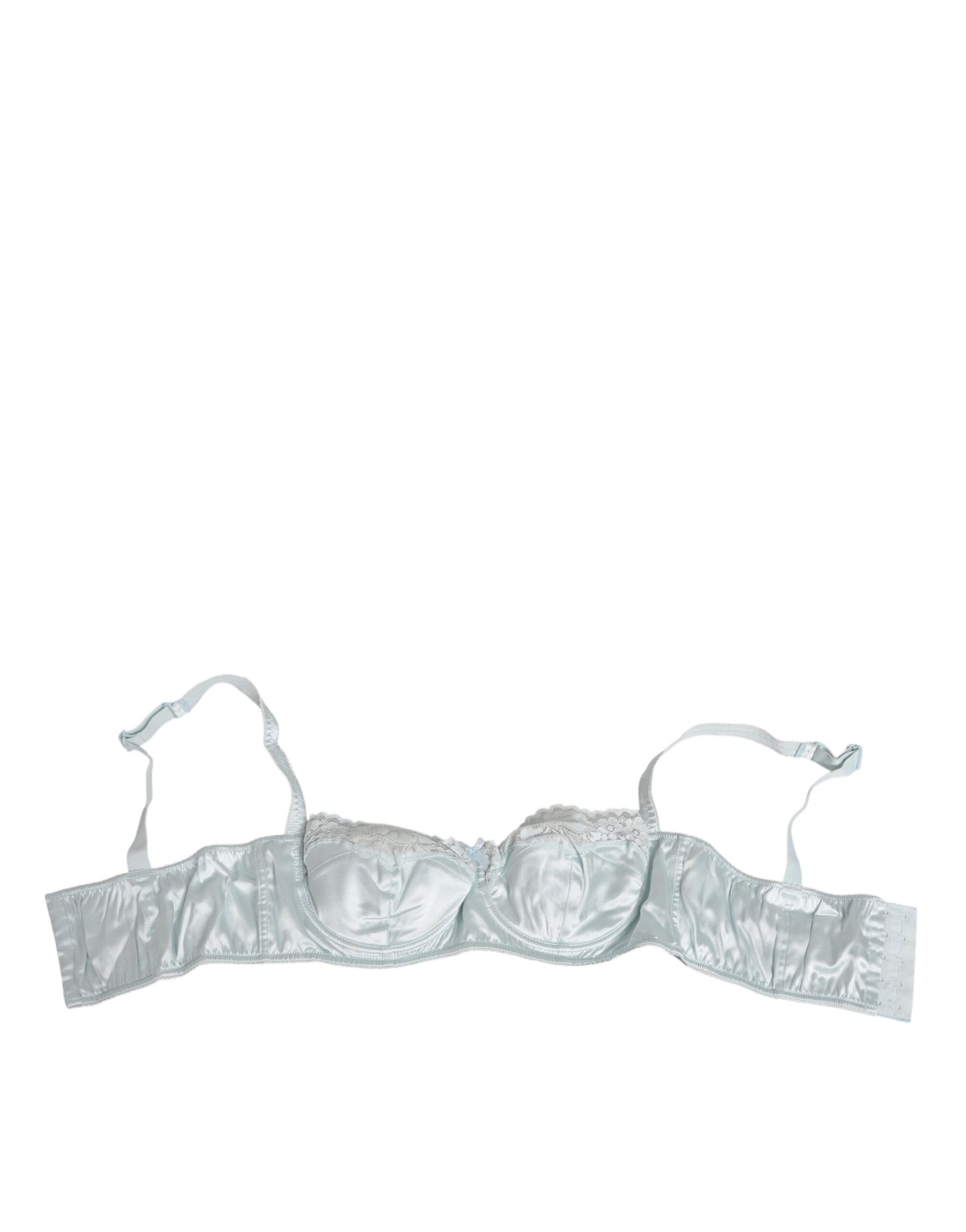 Dolce & Gabbana Light Blue Silk Semi-Padded Balconette Underwear | Regal Royce