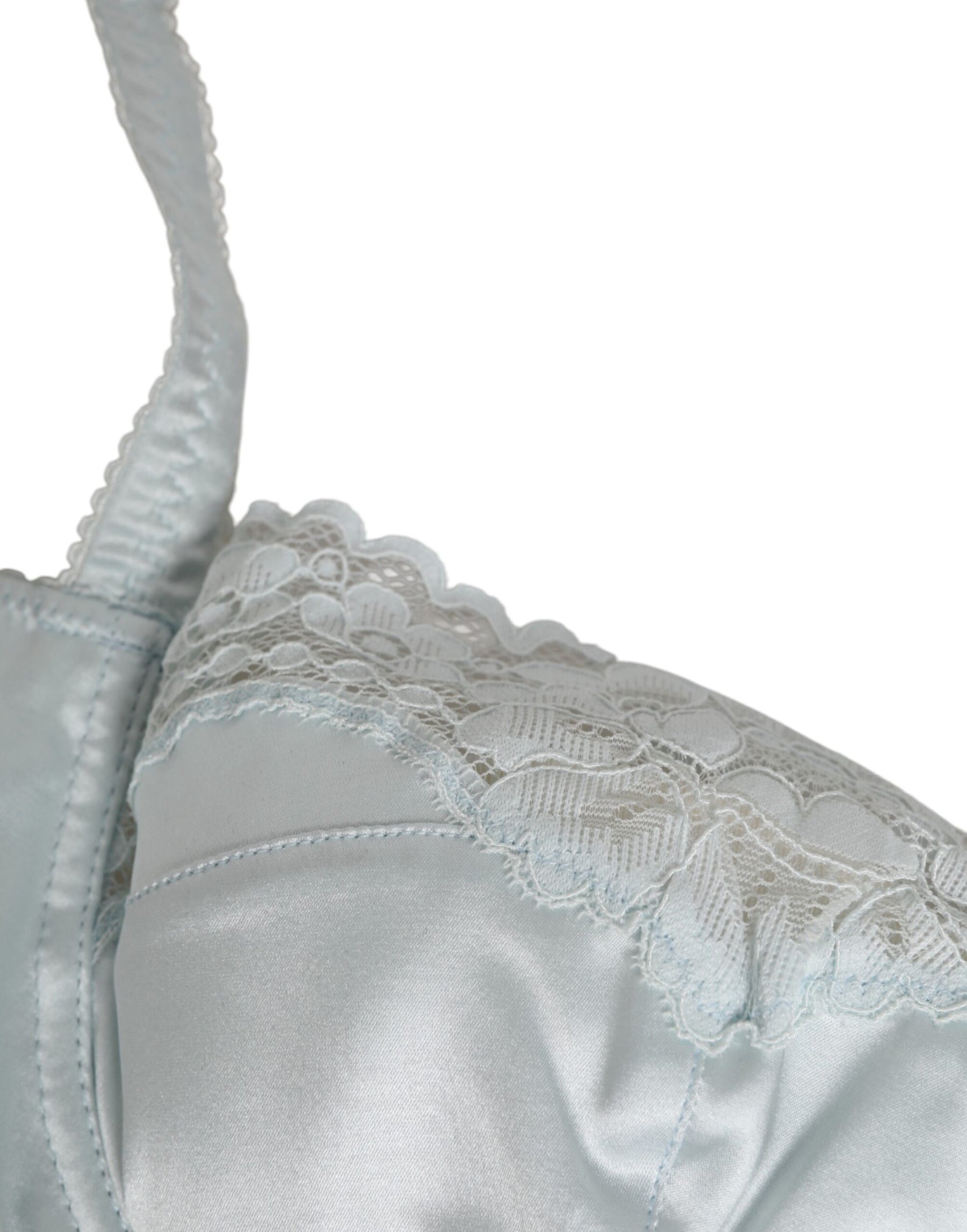 Dolce & Gabbana Light Blue Silk Semi-Padded Balconette Underwear | Regal Royce