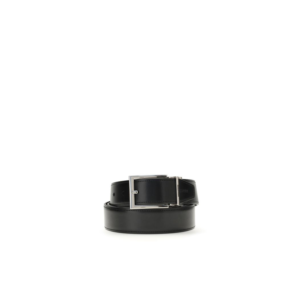 Dsquared² Black Calf Leather Bos Taurus Regular Belt | Regal Royce