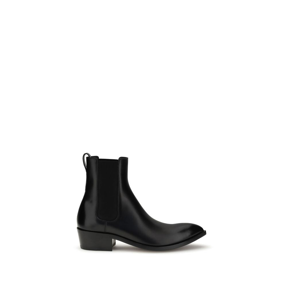 Tom Ford Black Calf Leather Bos Taurus Chelsea Boots | Regal Royce