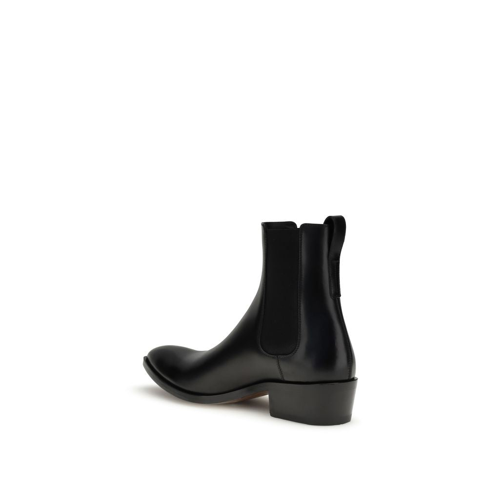 Tom Ford Black Calf Leather Bos Taurus Chelsea Boots | Regal Royce