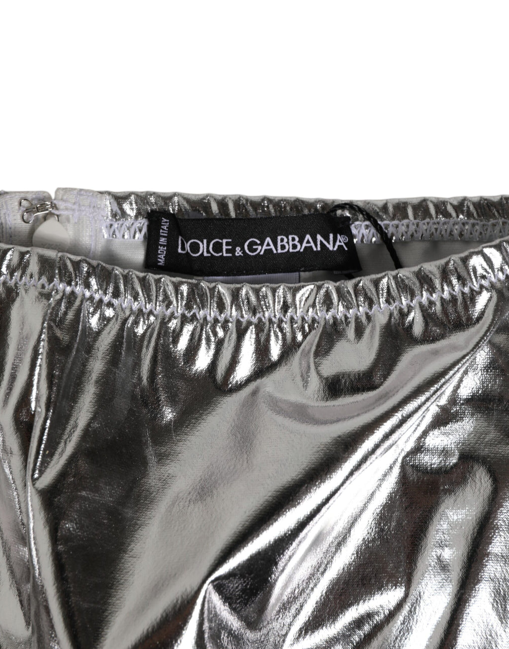 Dolce & Gabbana Silver Metallic High Waist Bikini Bottom Women  Underwear