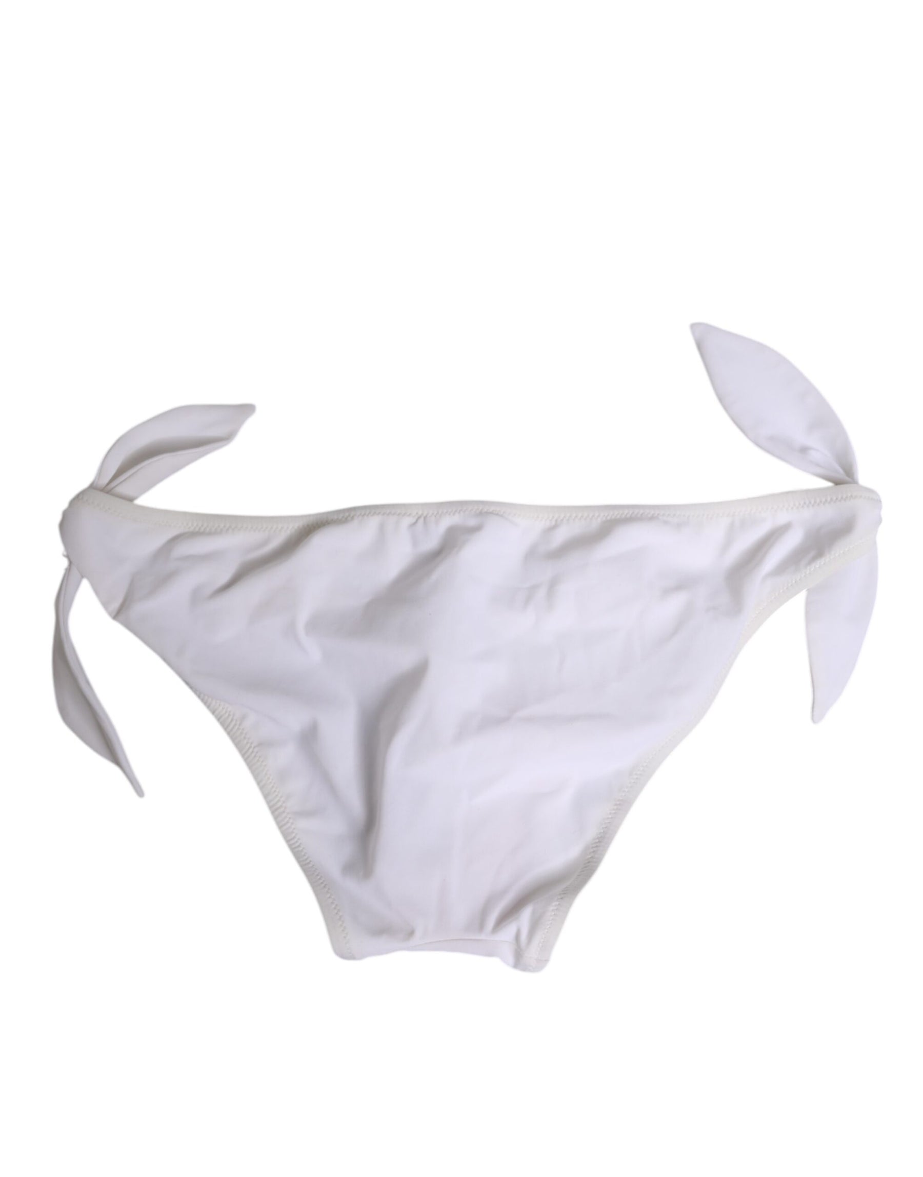 Dolce & Gabbana White Side Tie Logo Bikini Bottom Underwear | Regal Royce