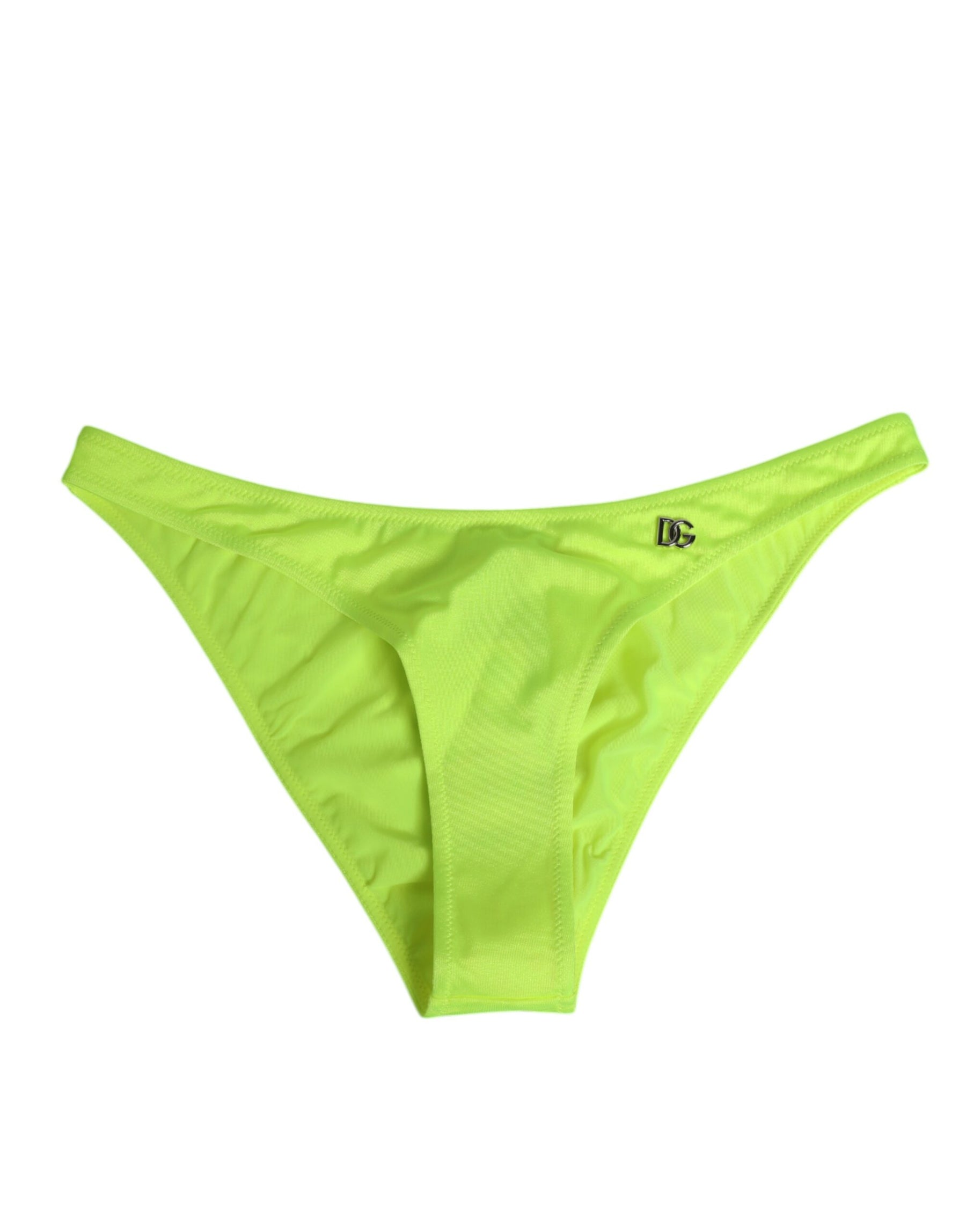 Dolce & Gabbana Neon Green DG Logo Swim Briefs Women Underwear | Regal Royce