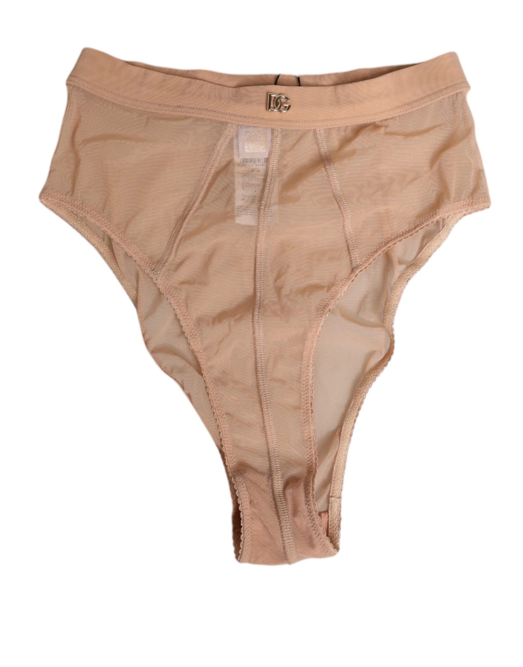 Dolce & Gabbana Beige Sheer Mesh High Waist Briefs Underwear | Regal Royce