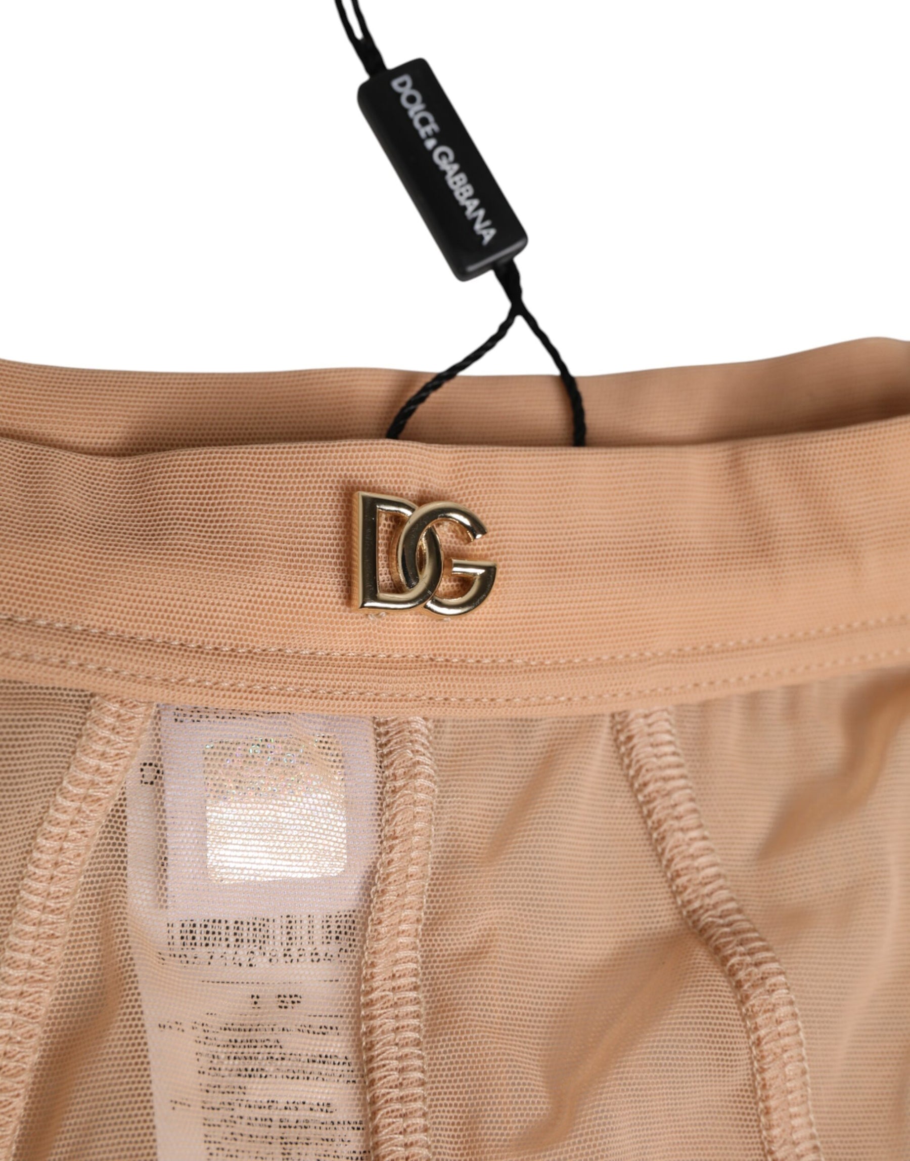 Dolce & Gabbana Beige Sheer Mesh High Waist Briefs Underwear | Regal Royce
