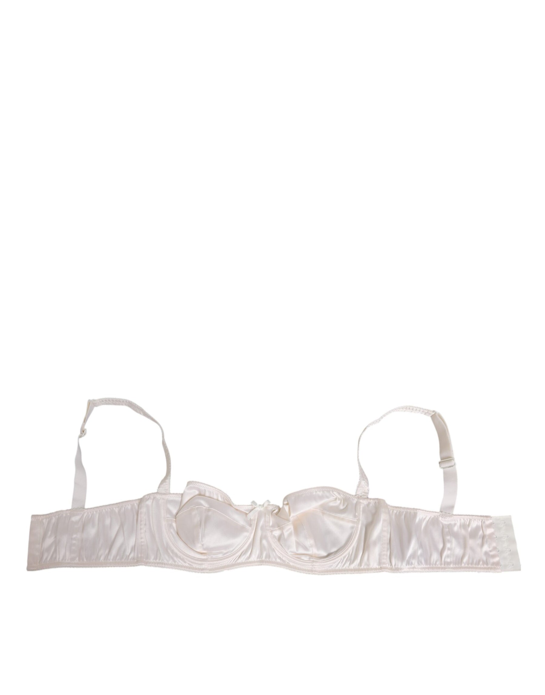 Dolce & Gabbana White Silk Satin Balconnet Lingerie Bra Underwear | Regal Royce