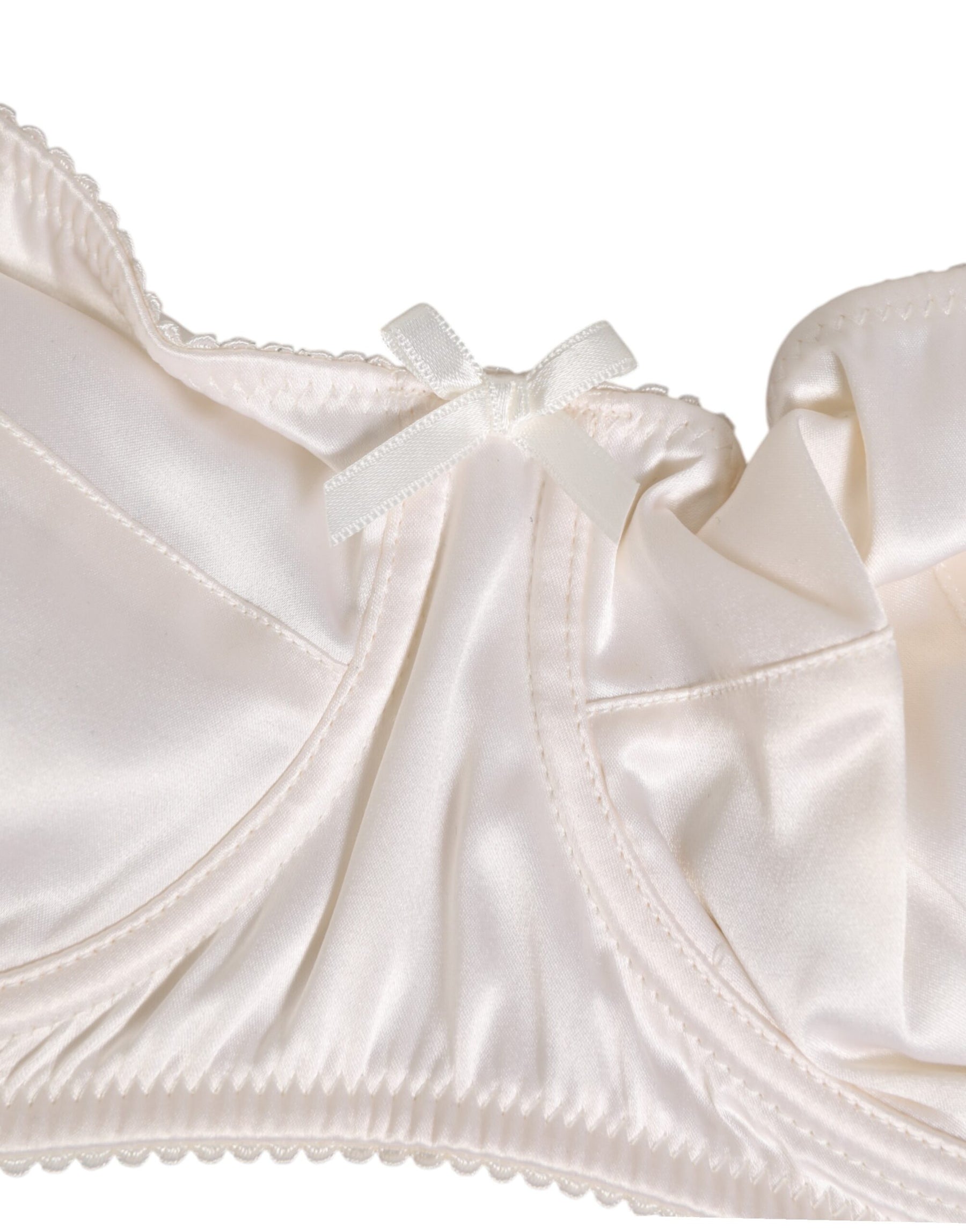 Dolce & Gabbana White Silk Satin Balconnet Lingerie Bra Underwear | Regal Royce