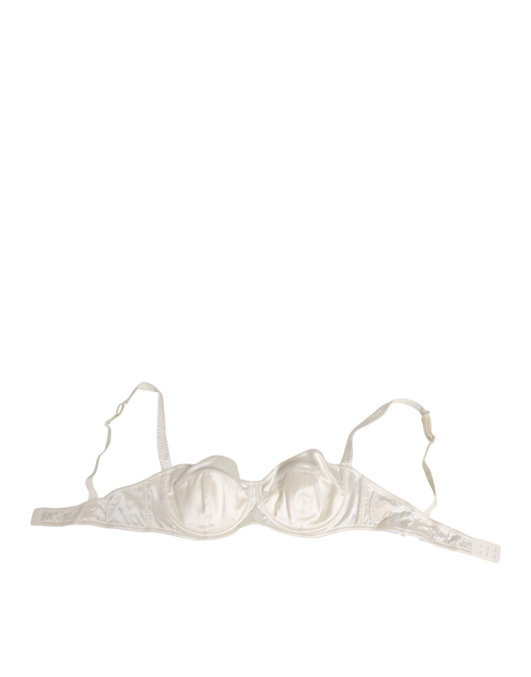 Dolce & Gabbana White Silk Satin Balconnet Lingerie Bra Underwear | Regal Royce