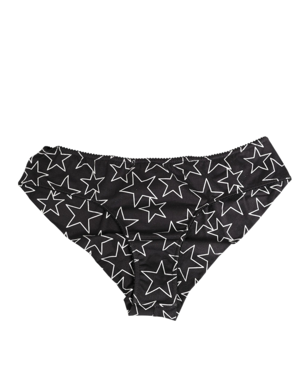 Dolce & Gabbana Black White Star Print Cotton Slip Panty Underwear