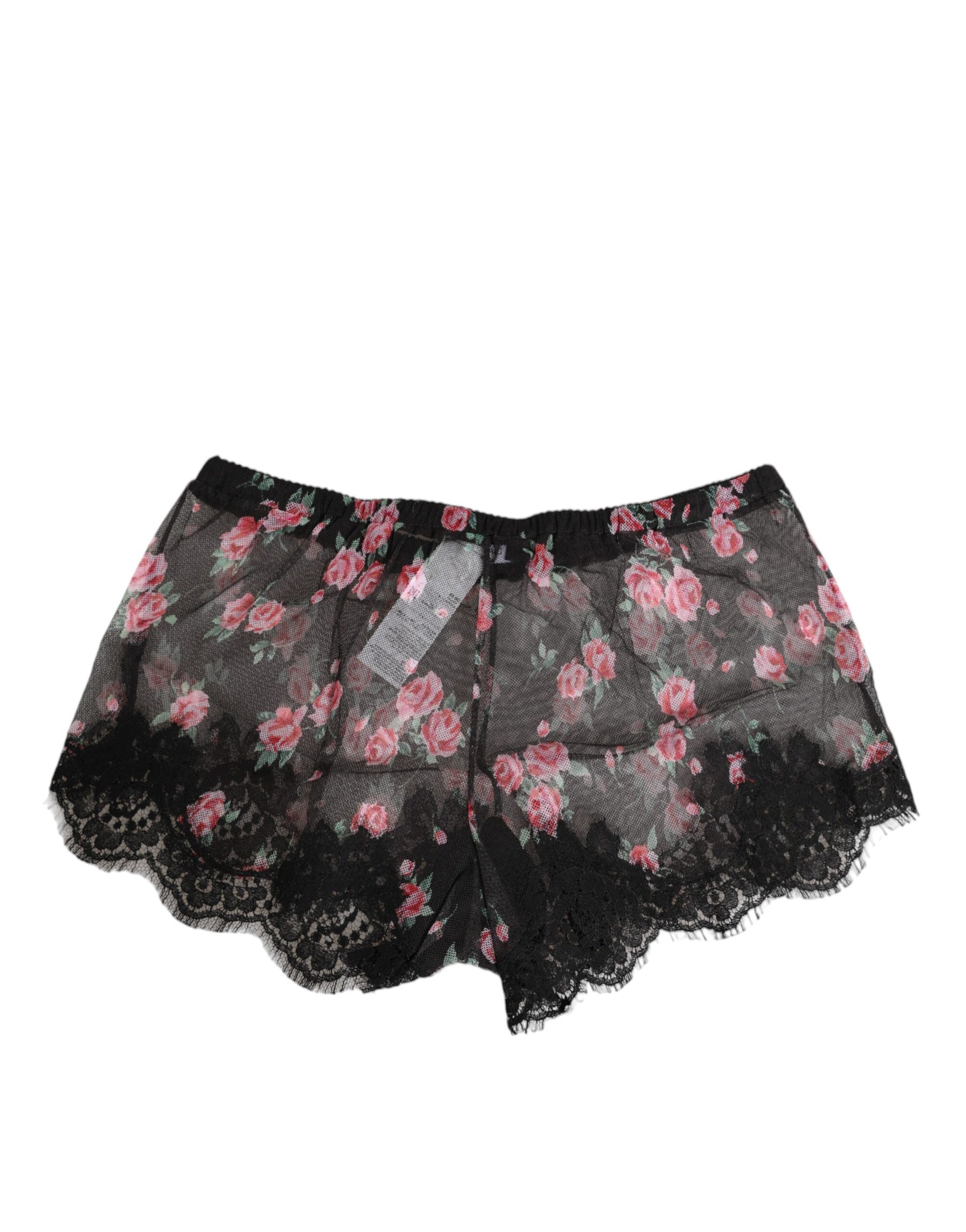 Dolce & Gabbana Black Pink Floral Lace Mesh Lingeri Underwear | Regal Royce