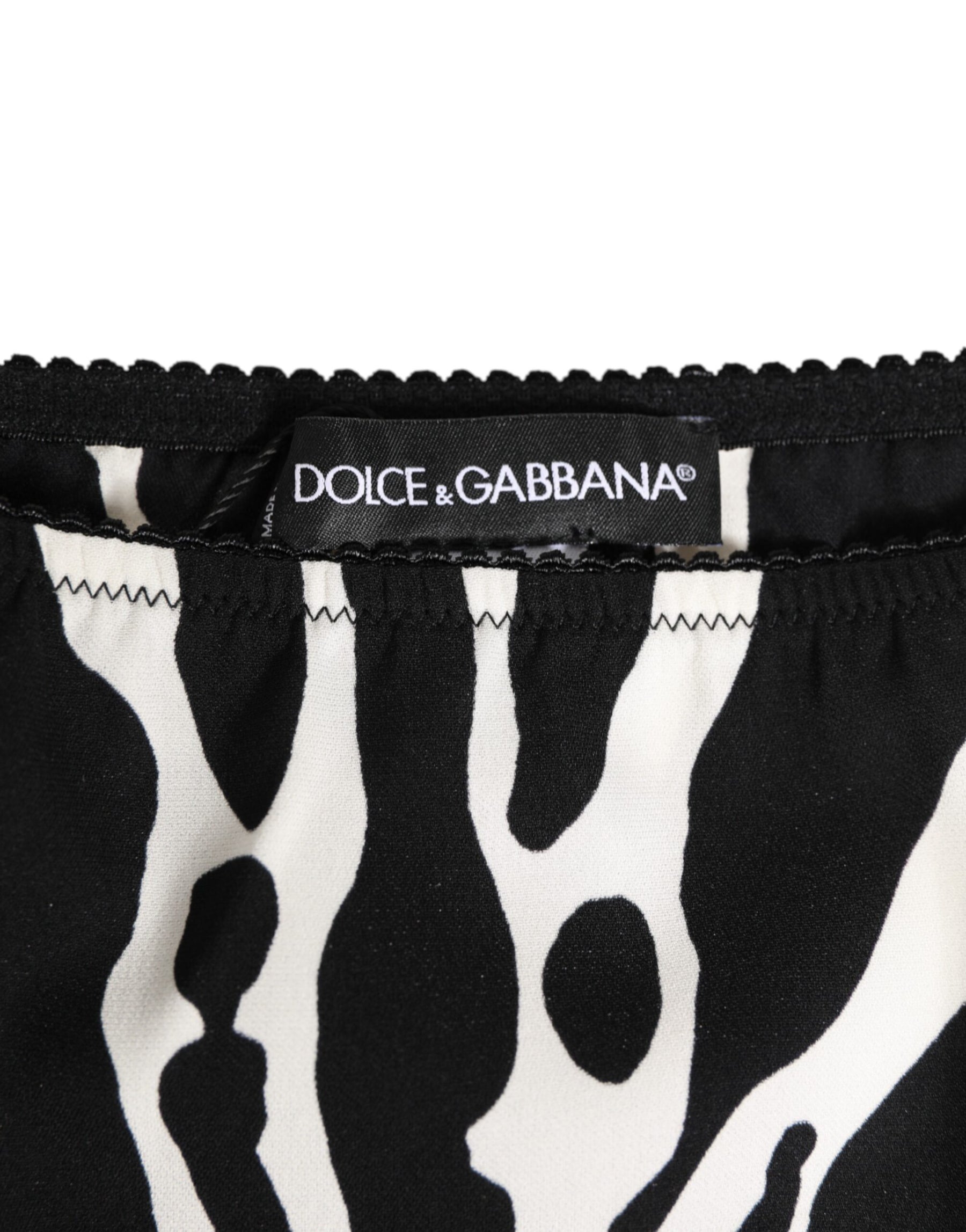 Dolce & Gabbana Black White Zebra Print Slip Briefs Underwear | Regal Royce