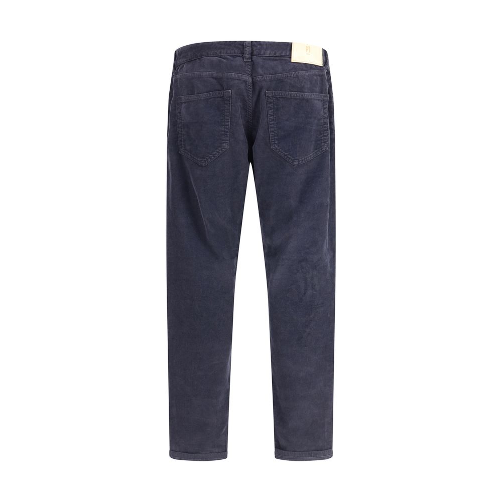 PT Torino Blue Cotton Casual Pants | Regal Royce