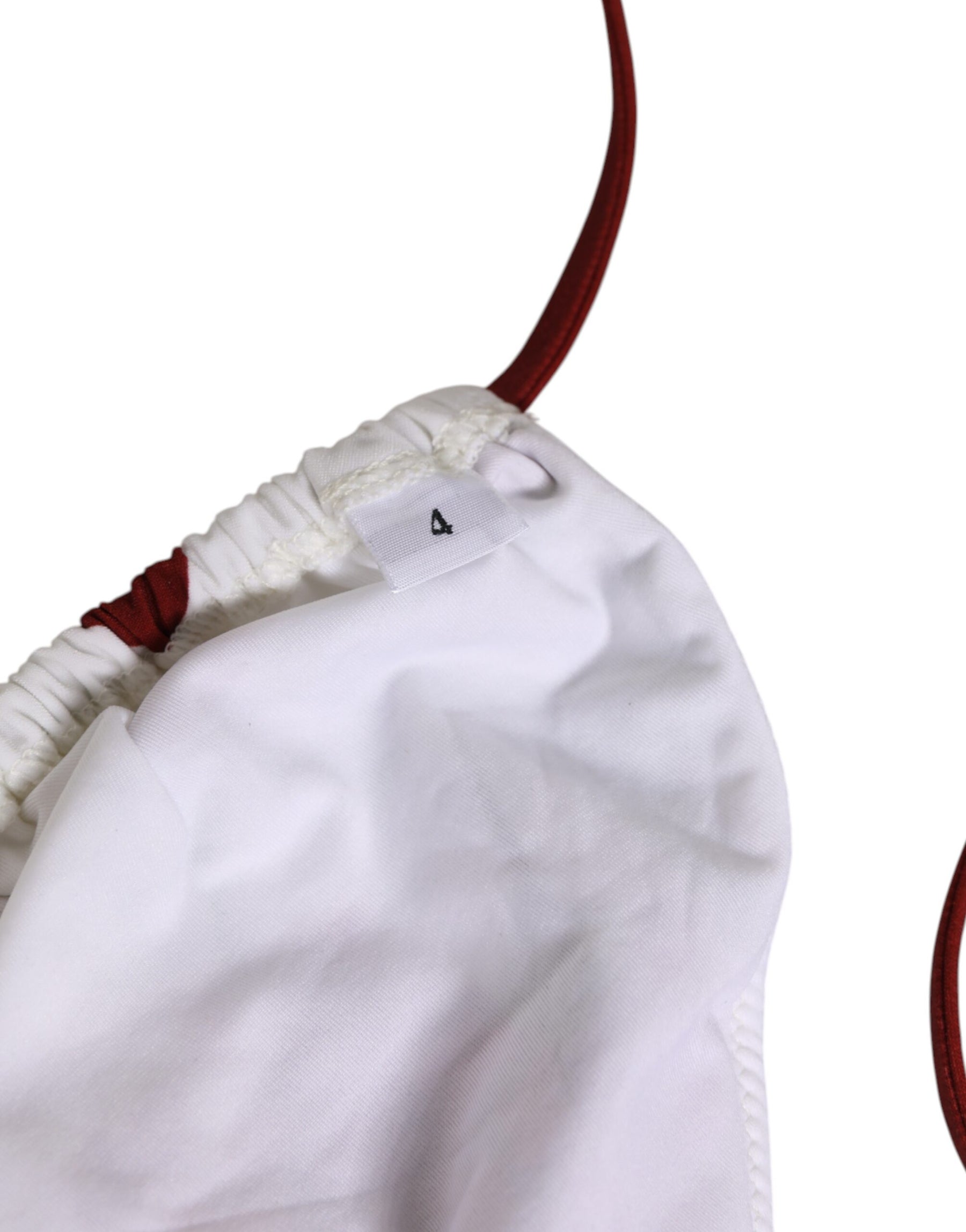 Dolce & Gabbana White Red Polka Dot Floral Print Triangle | Regal Royce