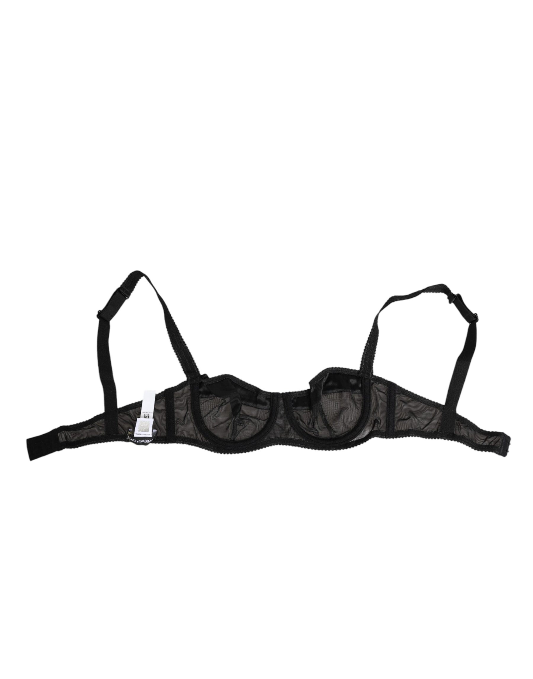 Dolce & Gabbana Black Sheer Mesh Underwire Bra  Underwear | Regal Royce