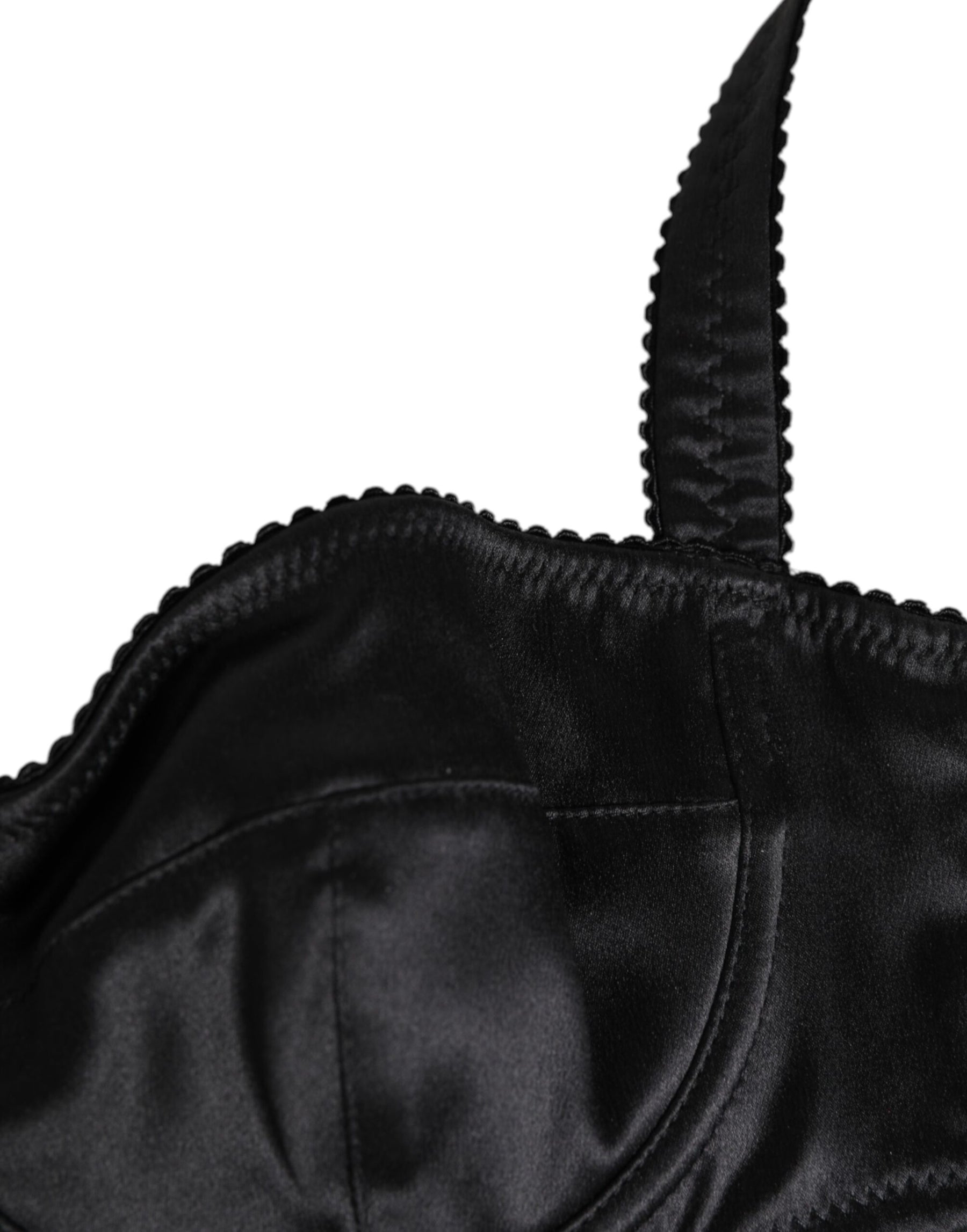 Dolce & Gabbana Black Satin Underwire Bra Lingerie IT2 Underwear | Regal Royce