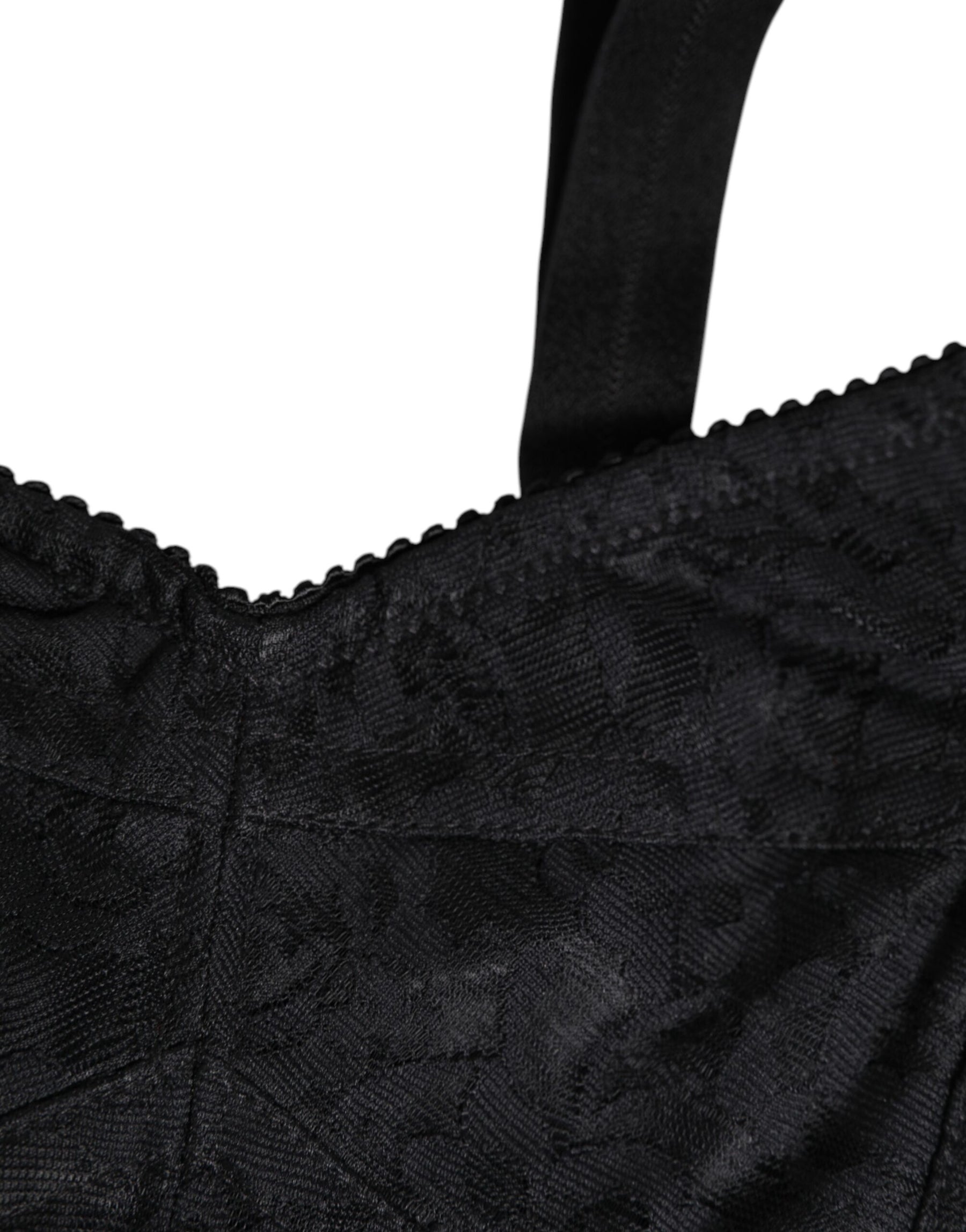 Dolce & Gabbana Black Stretch Nylon Bustier Bra Underwear | Regal Royce