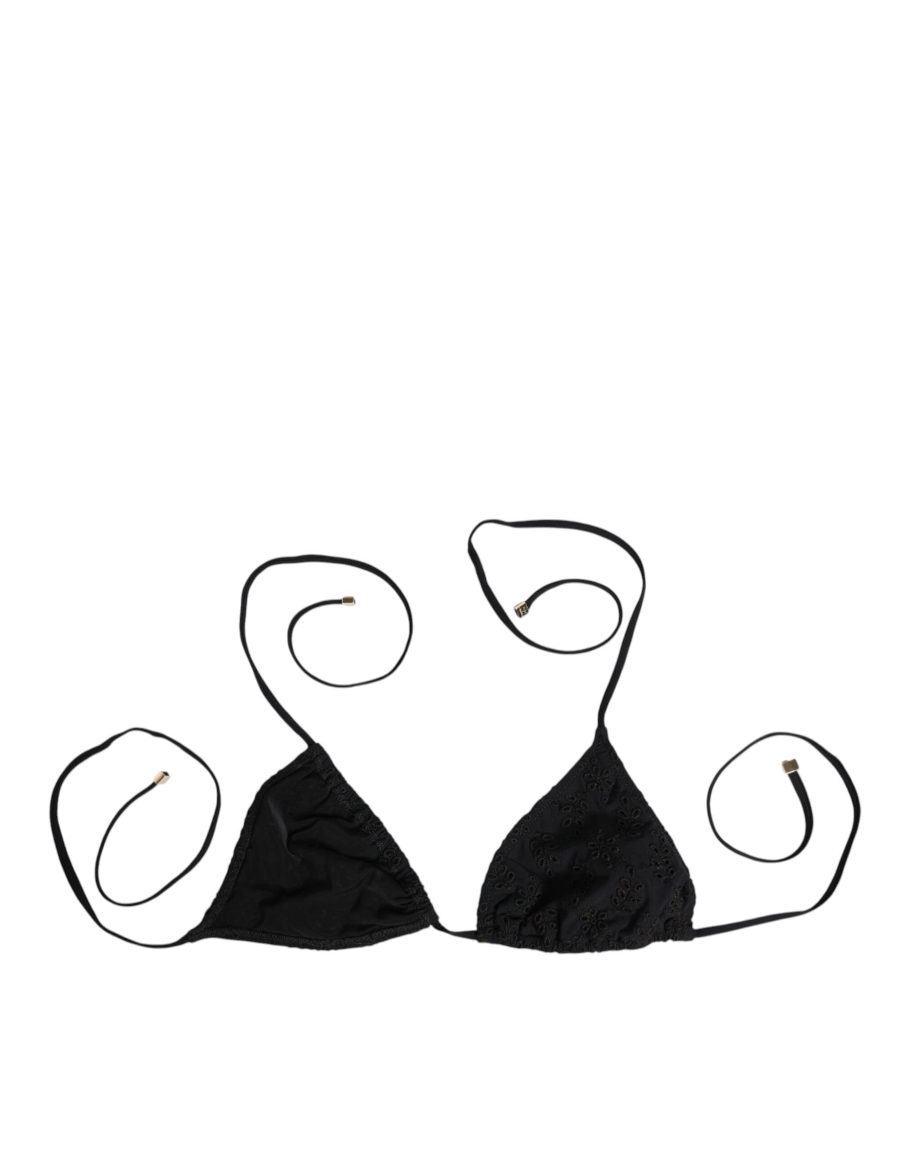 Dolce & Gabbana Black Embroidered Triangle Swimwear Underwear | Regal Royce