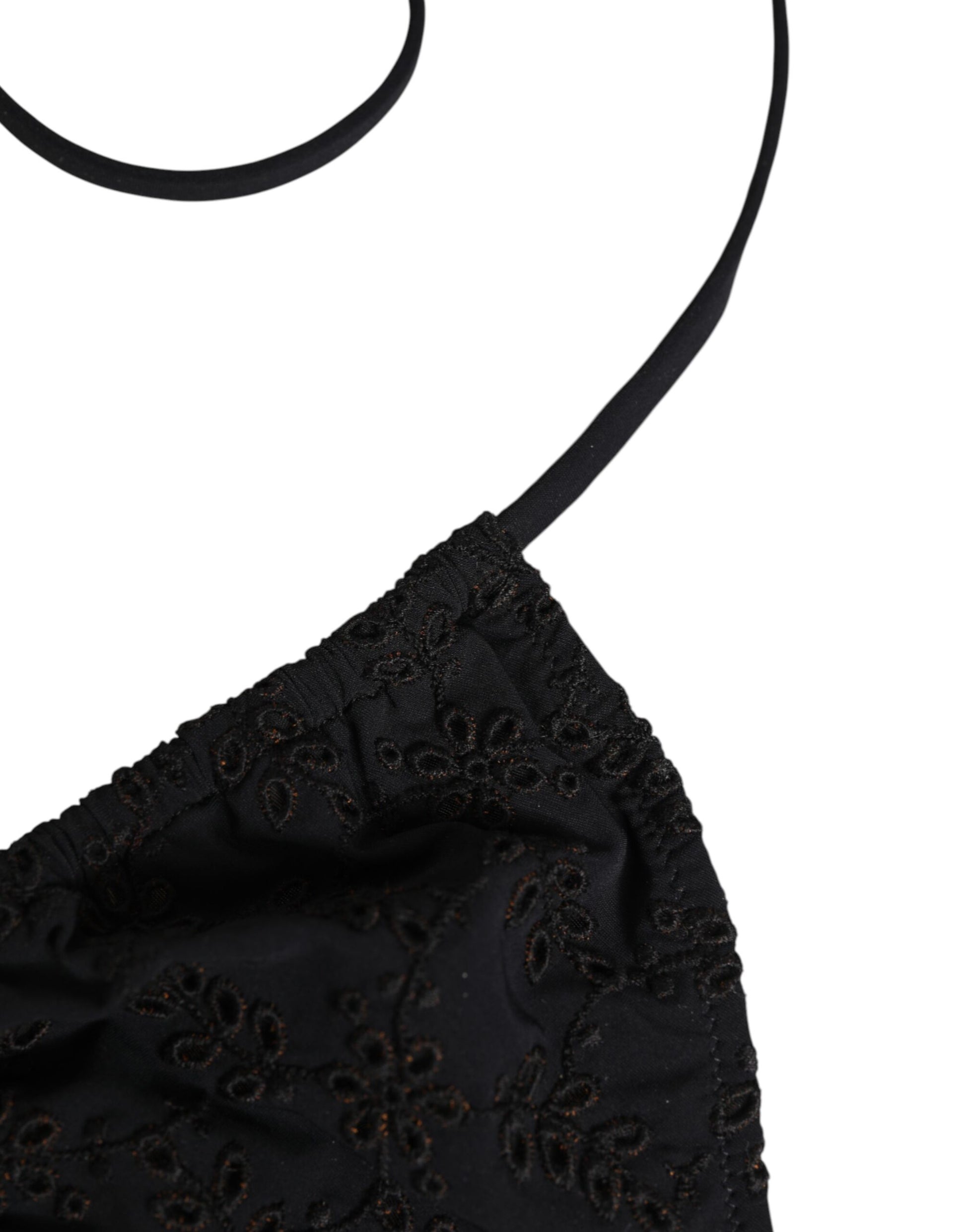 Dolce & Gabbana Black Embroidered Triangle Swimwear Underwear