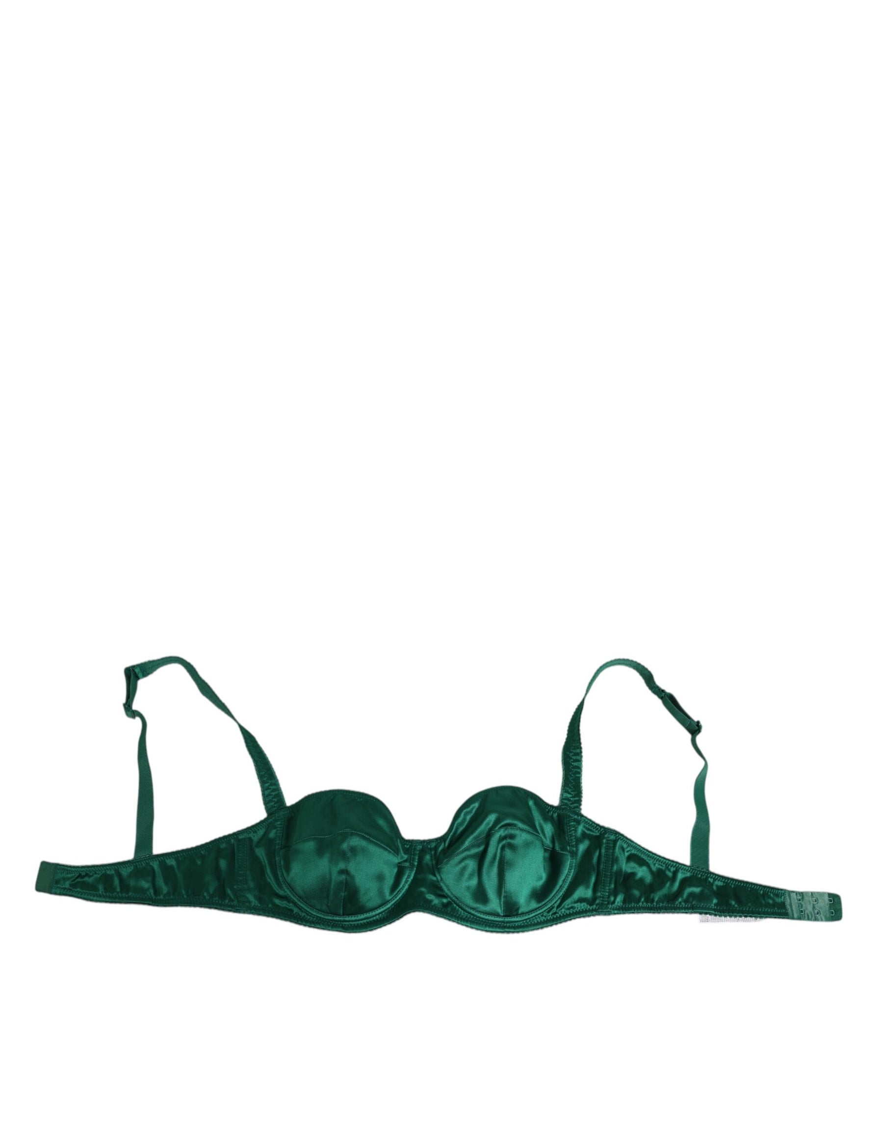 Dolce & Gabbana Green Satin Semi-Padded Underwire Musk Underwear | Regal Royce