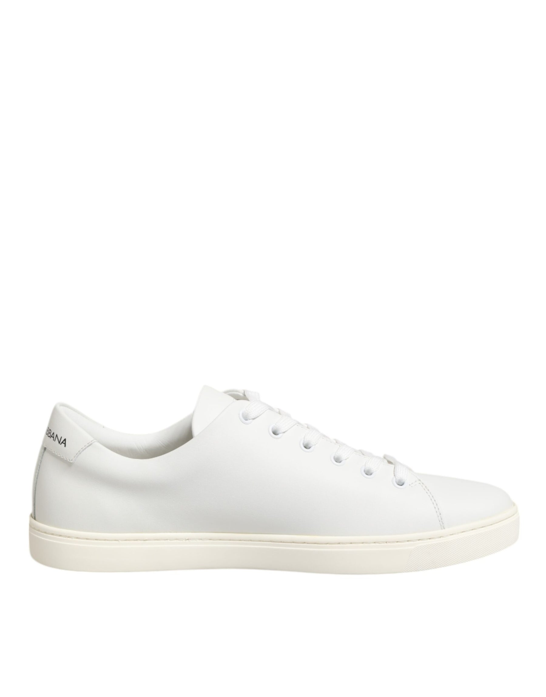 Dolce & Gabbana White Leather Sacred Heart Patch Sneakers Shoes | Regal Royce