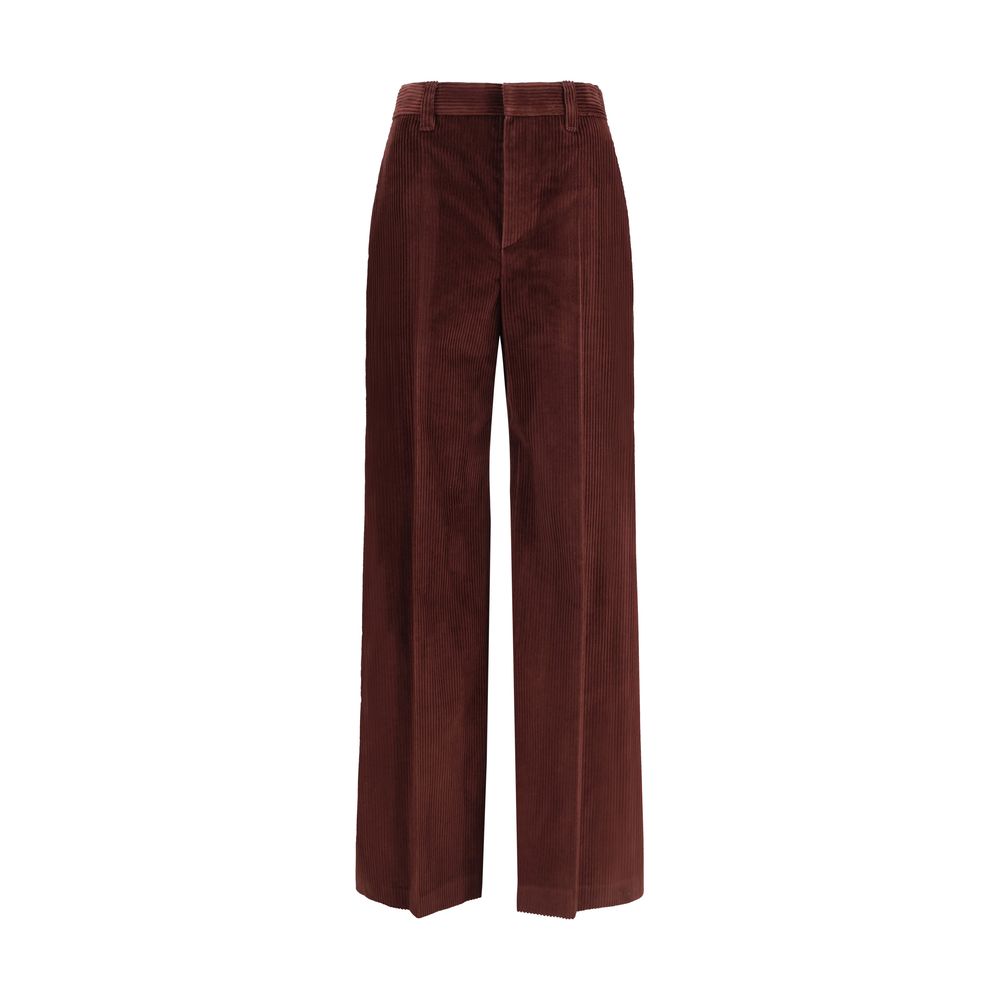 Brunello Cucinelli Bordeaux Cotton Casual Pants | Regal Royce