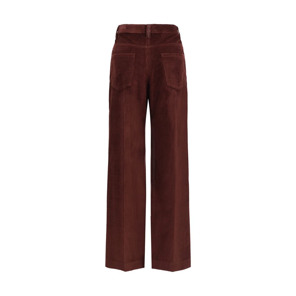 Brunello Cucinelli Bordeaux Cotton Casual Pants | Regal Royce