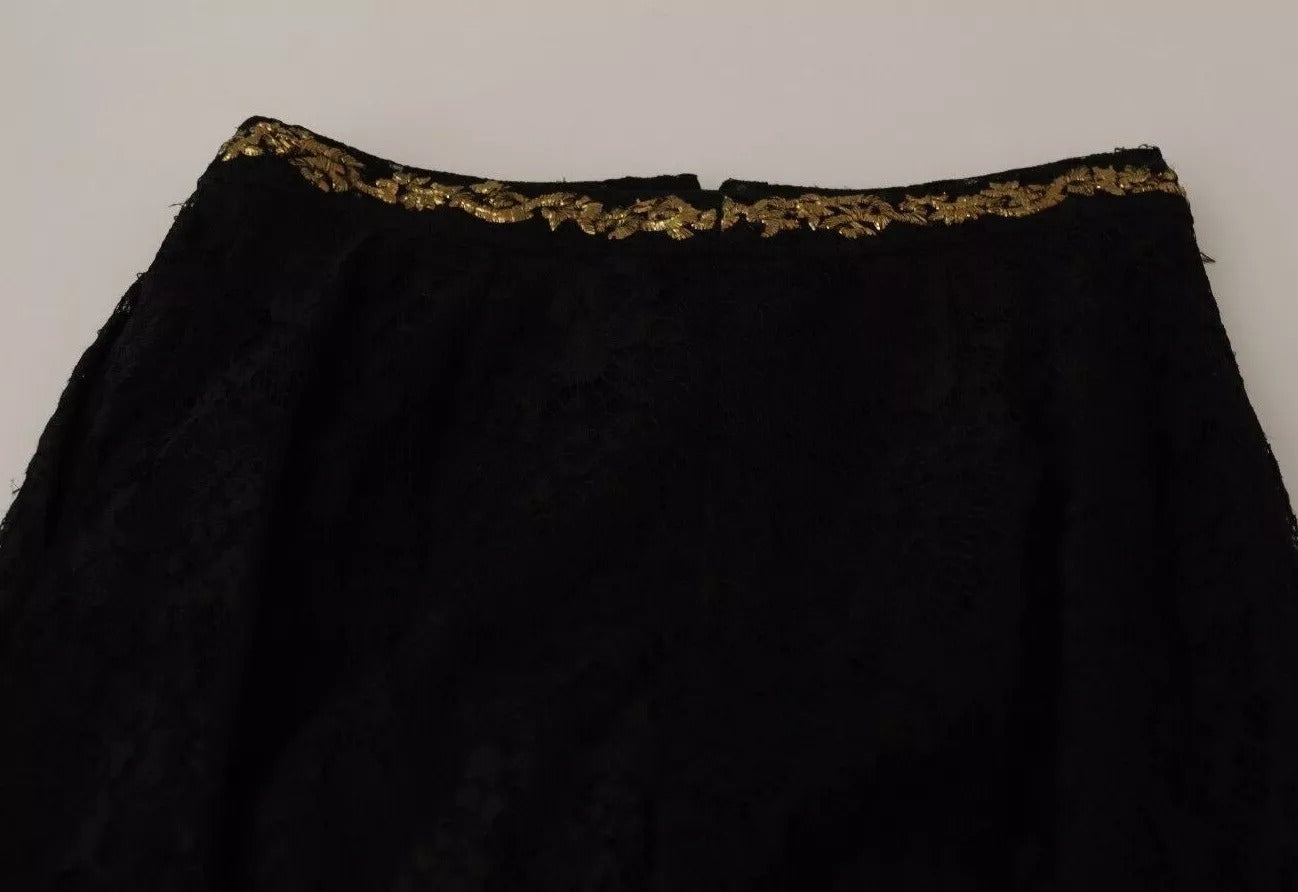 Dolce & Gabbana Black Lace Gold Baroque SPECIAL PIECE Shorts | Regal Royce