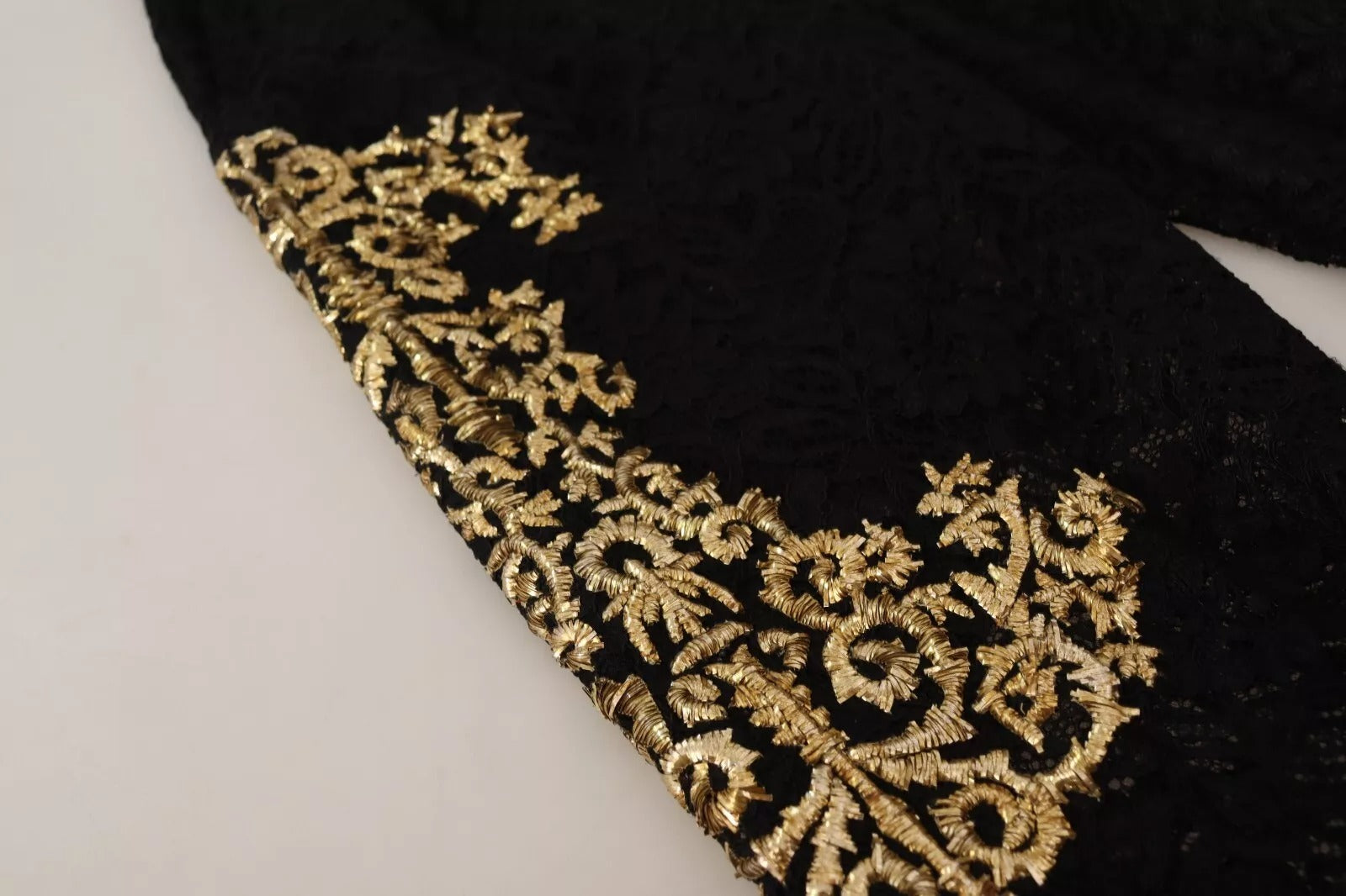 Dolce & Gabbana Black Lace Gold Baroque SPECIAL PIECE Shorts | Regal Royce