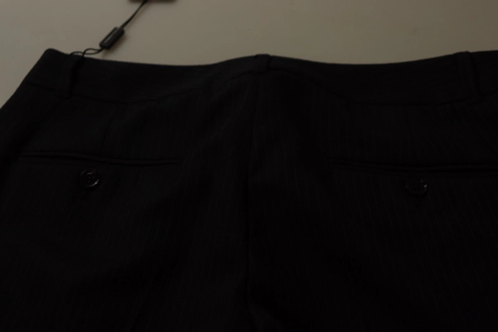 Dolce & Gabbana Black Stripes Mid Waist Trouser Pants | Regal Royce