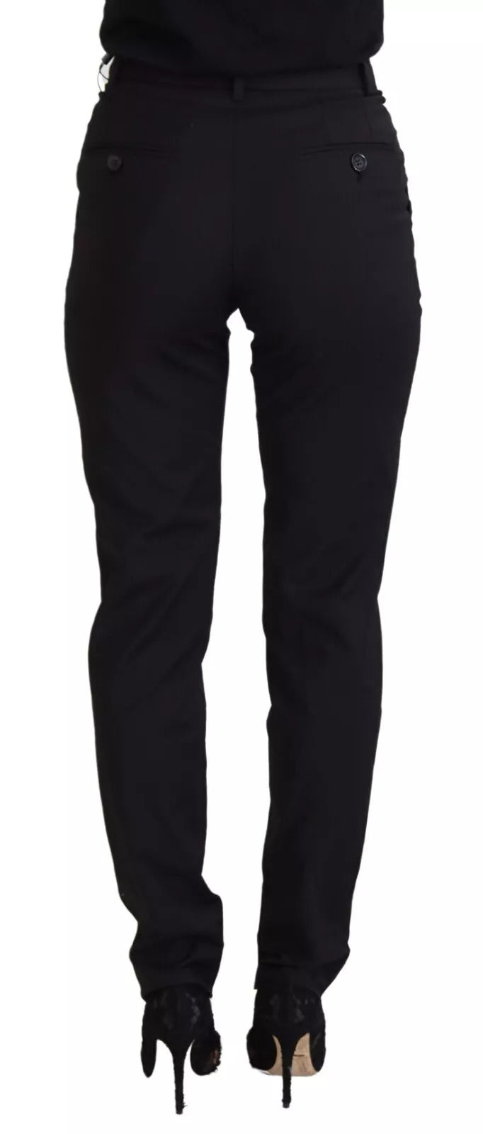 Dolce & Gabbana Black High Waist Skinny Trouser STAFF Pants | Regal Royce