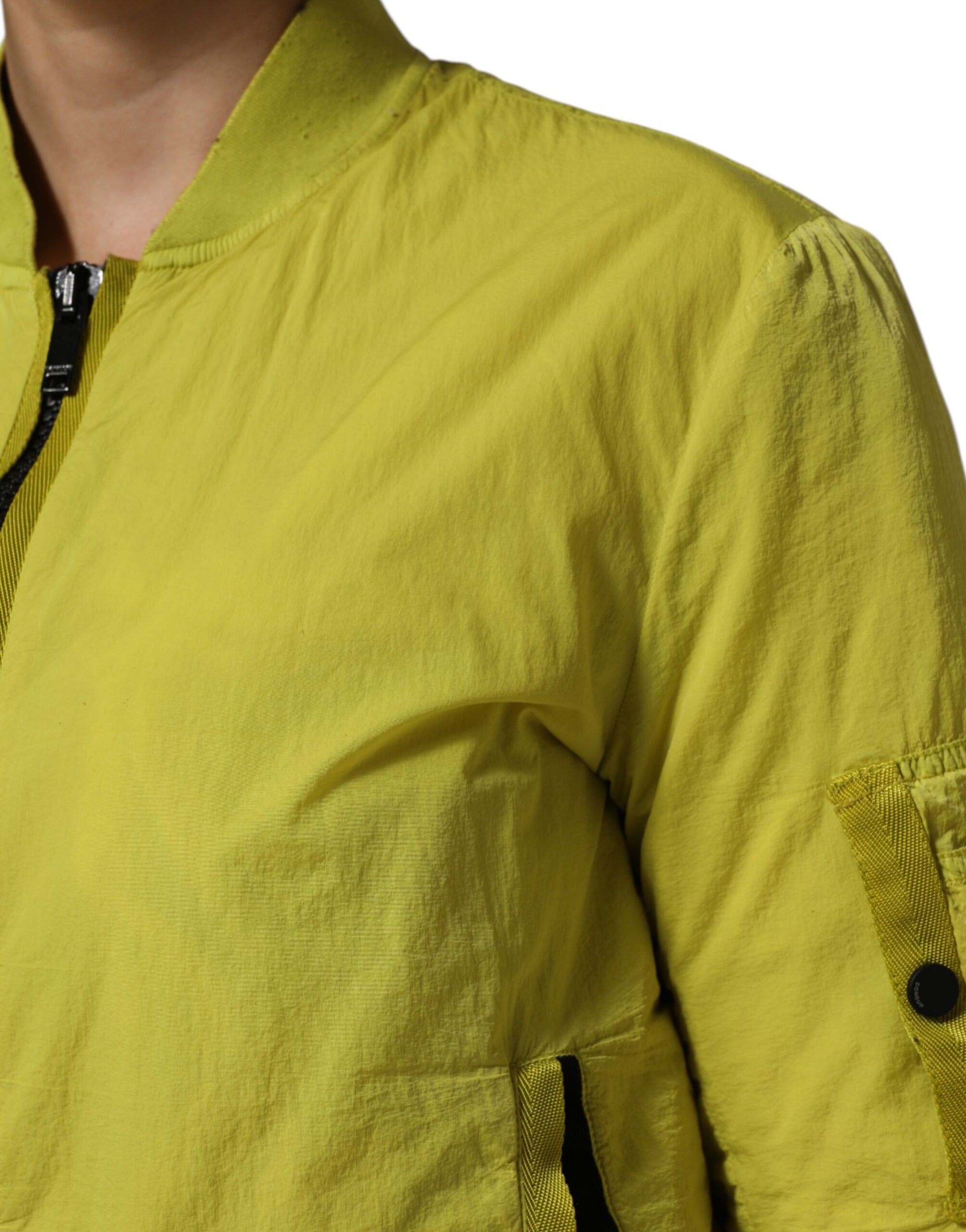 Dolce & Gabbana Yellow Polyamide Zipper Bomber Women’s Jacket