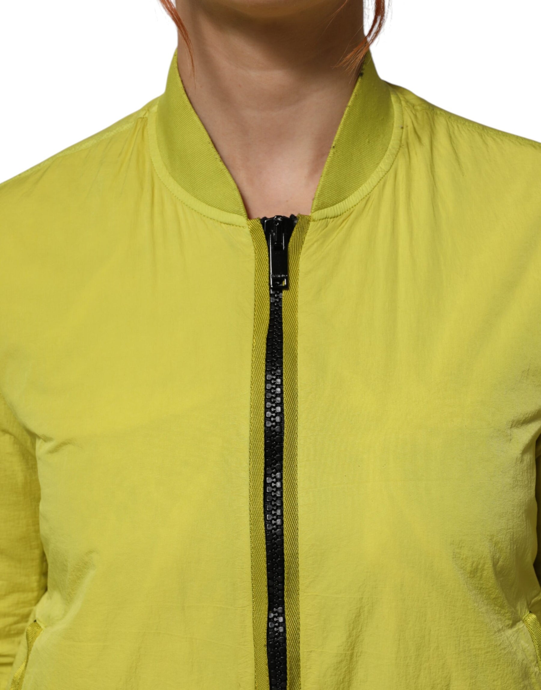 Dondup Yellow Polyamide Zipper Bomber Women’s Jacket | Regal Royce