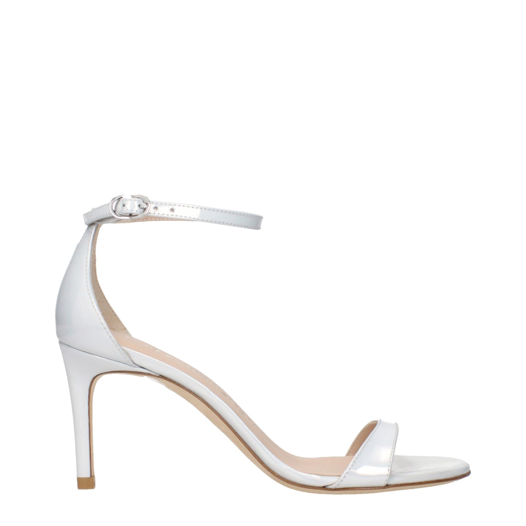 Stuart Weitzman White Leather Stiletto Heel Sandals | Regal Royce