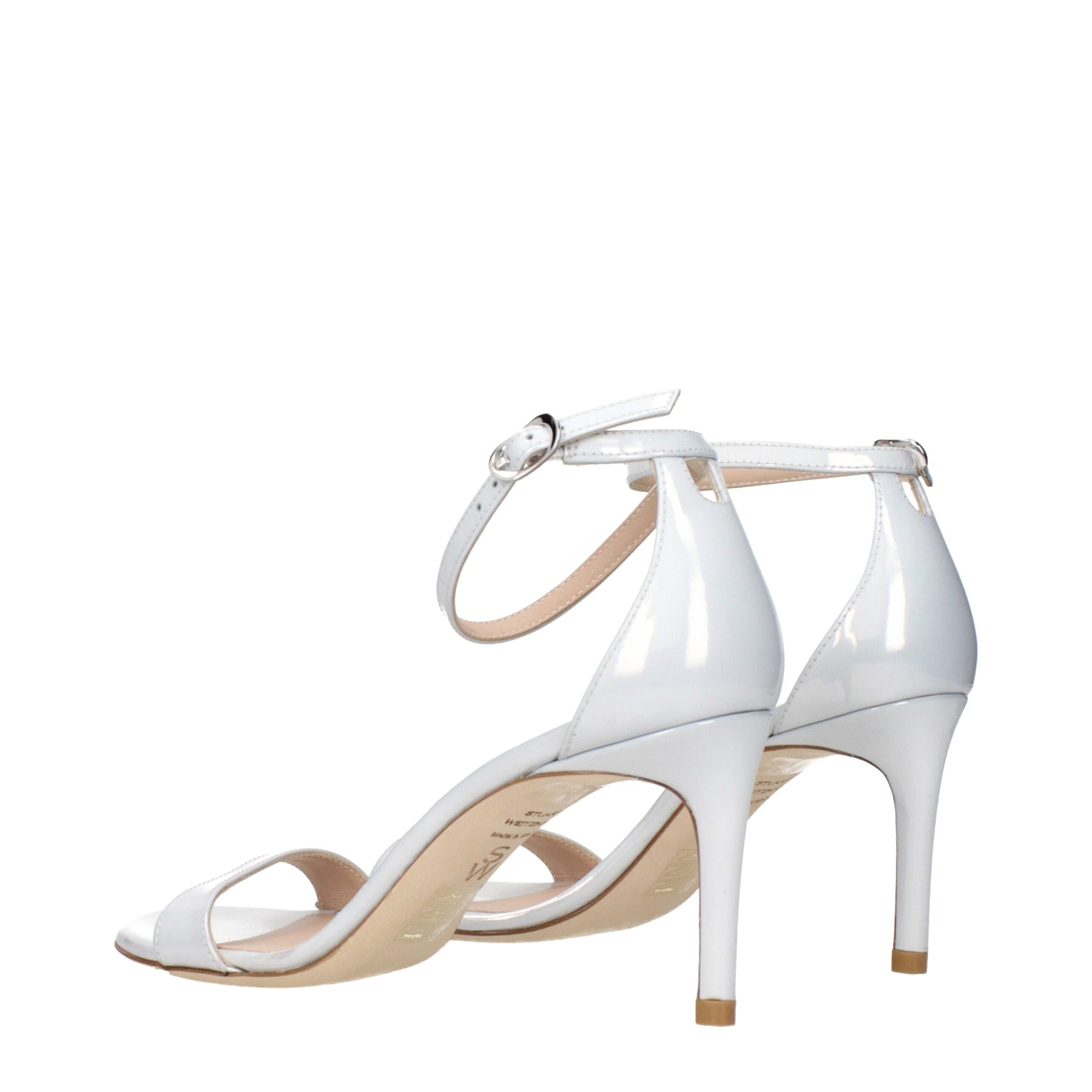 Stuart Weitzman White Leather Stiletto Heel Sandals | Regal Royce